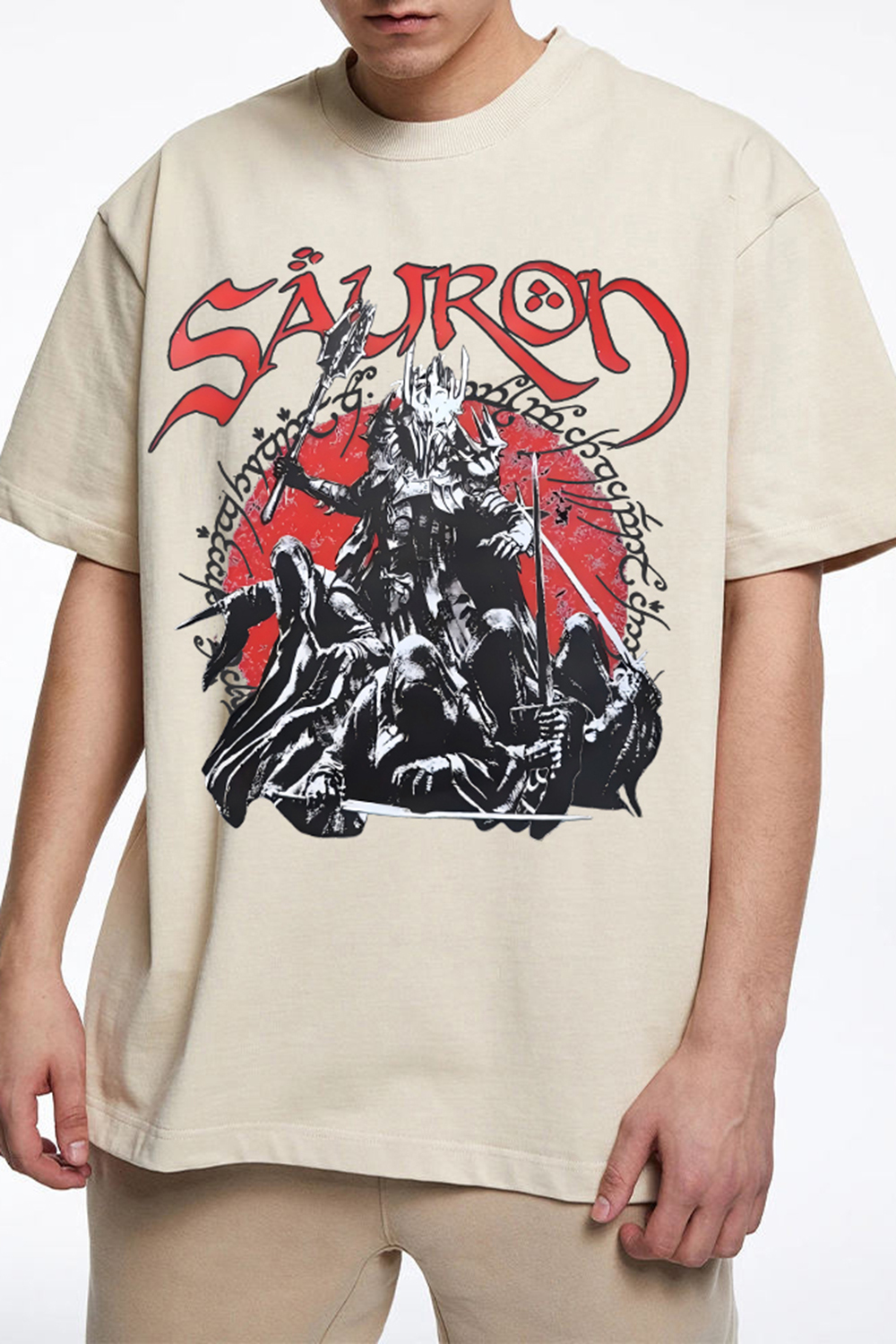 LOTR Fantasy Tolkien Sauron Graphic Tee For Men