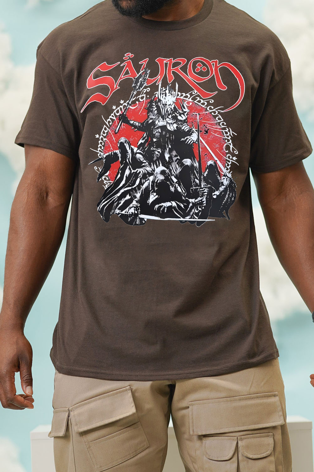 LOTR Fantasy Tolkien Sauron Graphic Tee For Men
