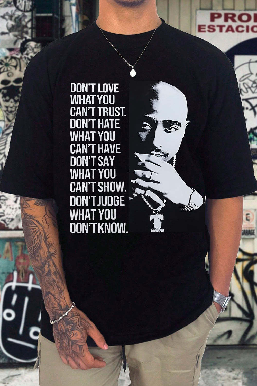 Tupac Portrait Tee For Men