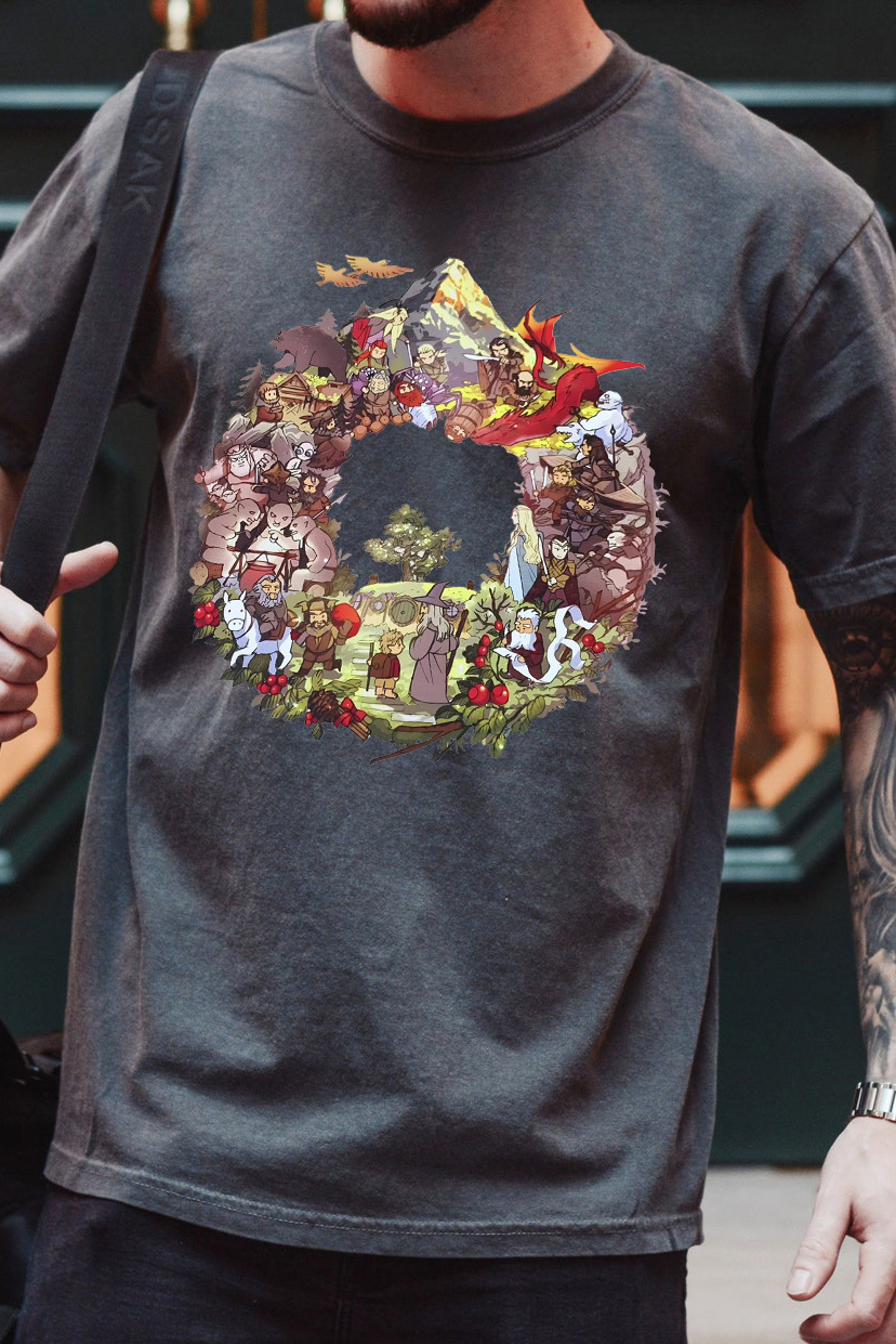 Lord of the Rings cartoon casual print short-sleeved men's T-shirt