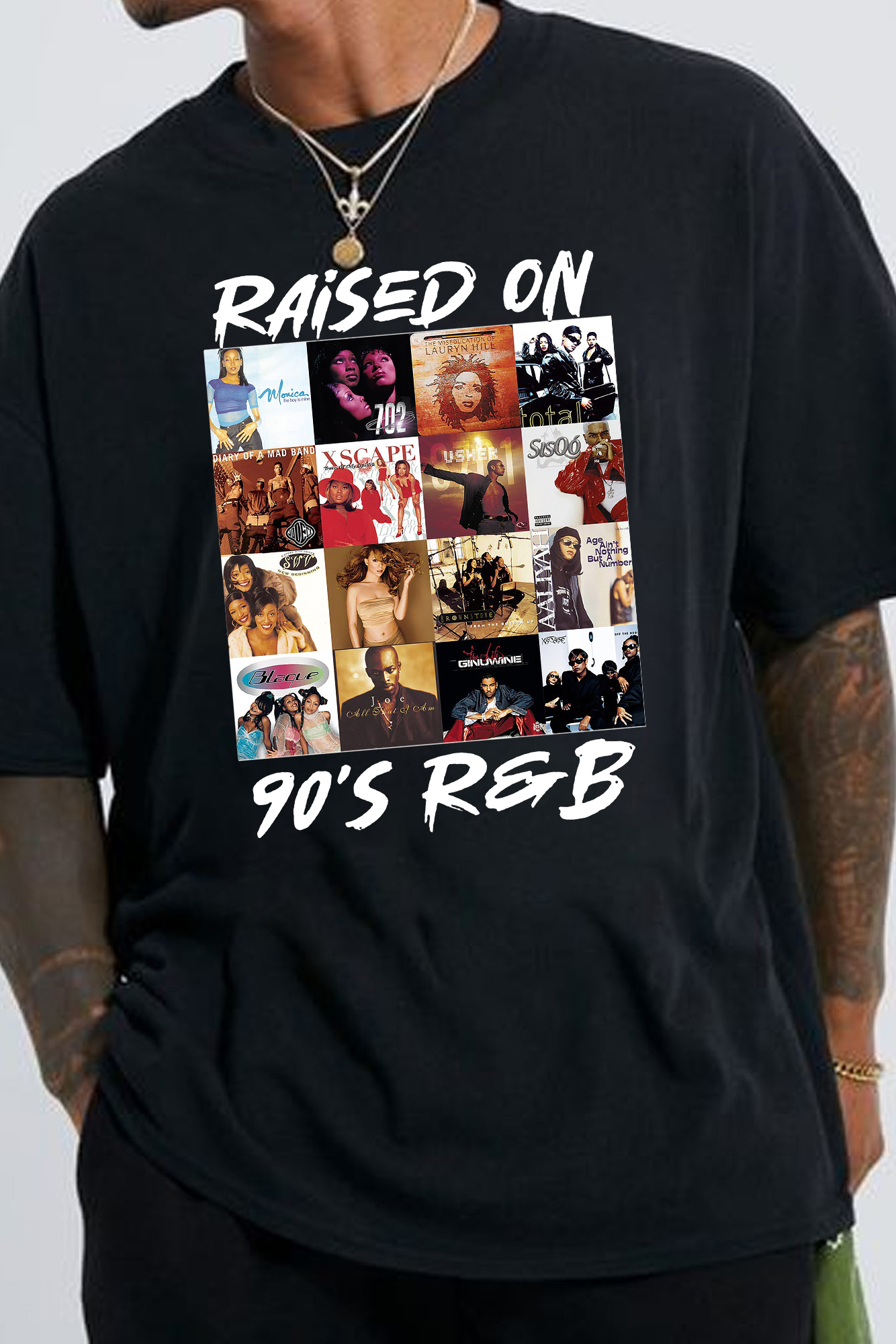 Raised On 90s R&B Album Music Artists-1 T-shirt