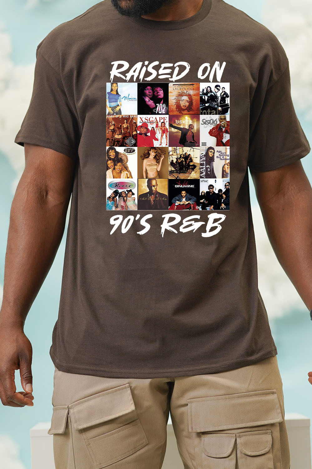Raised On 90s R&B Album Music Artists-1 T-shirt