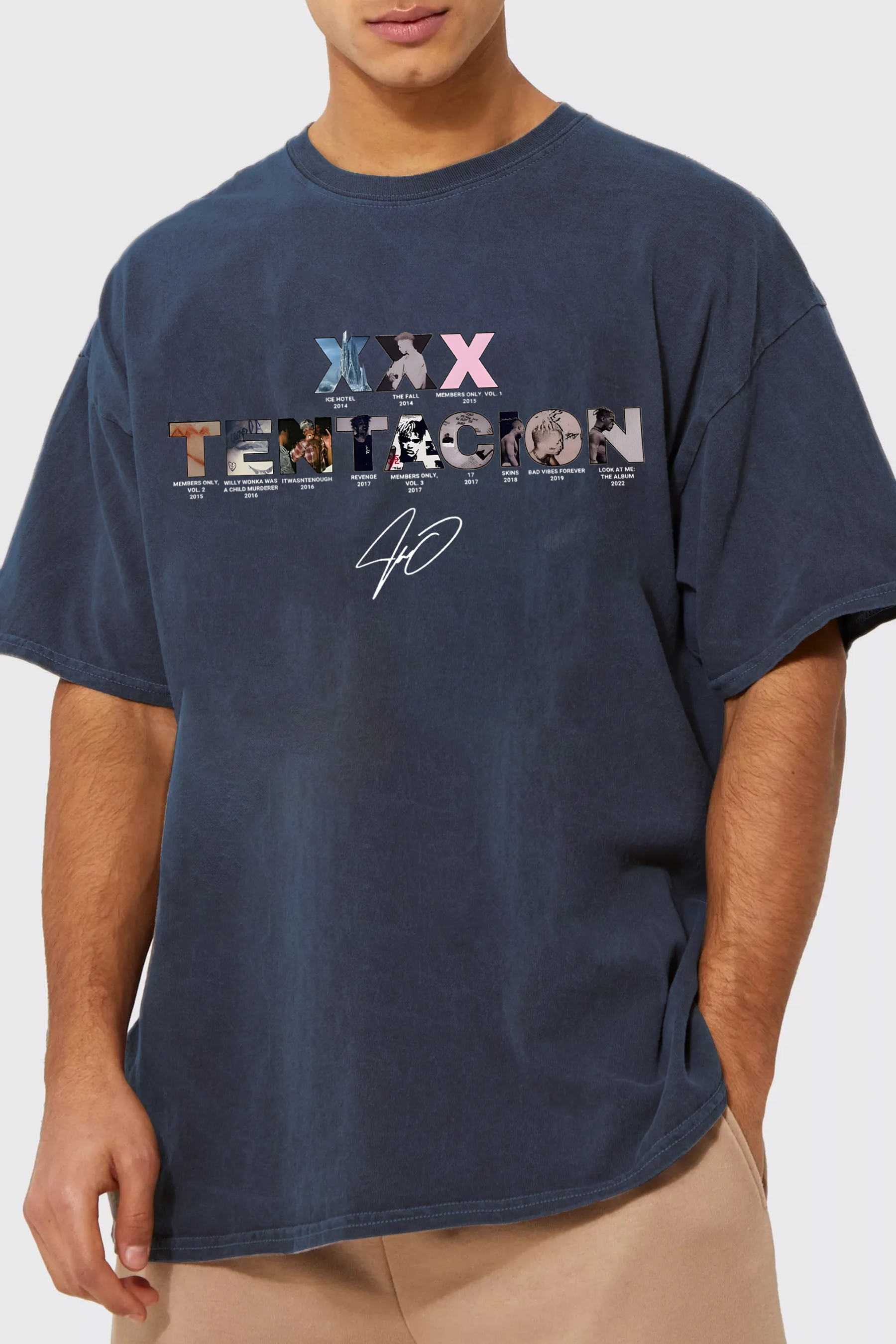 XXXTentacion Inspired Vintage Rap Shirt a6  men's t-shirt