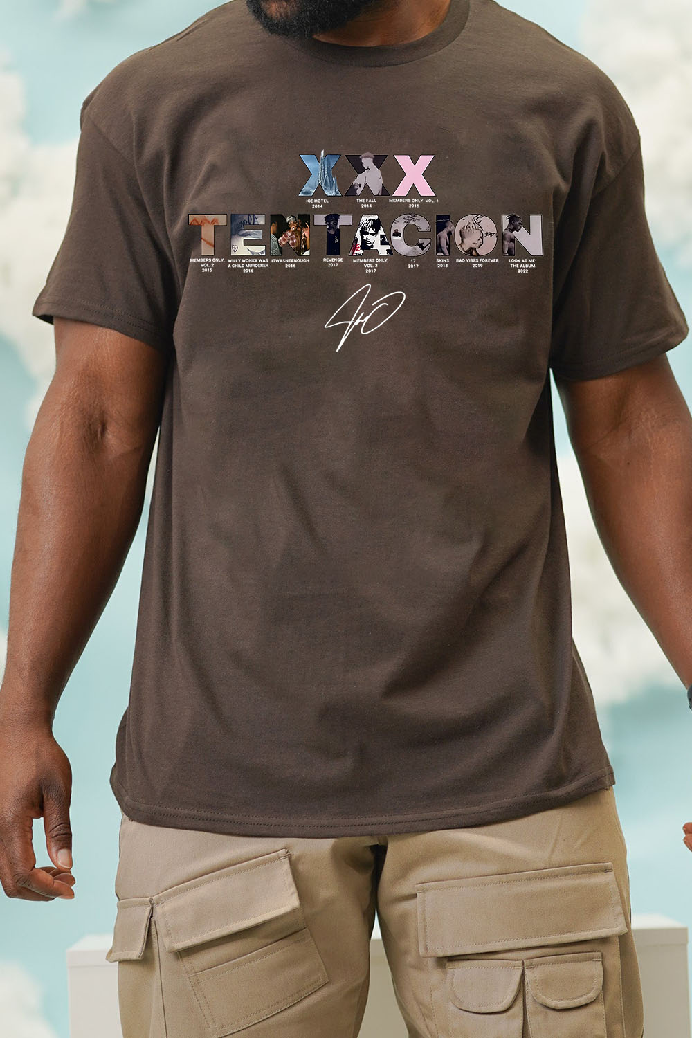 XXXTentacion Inspired Vintage Rap Shirt a6  men's t-shirt