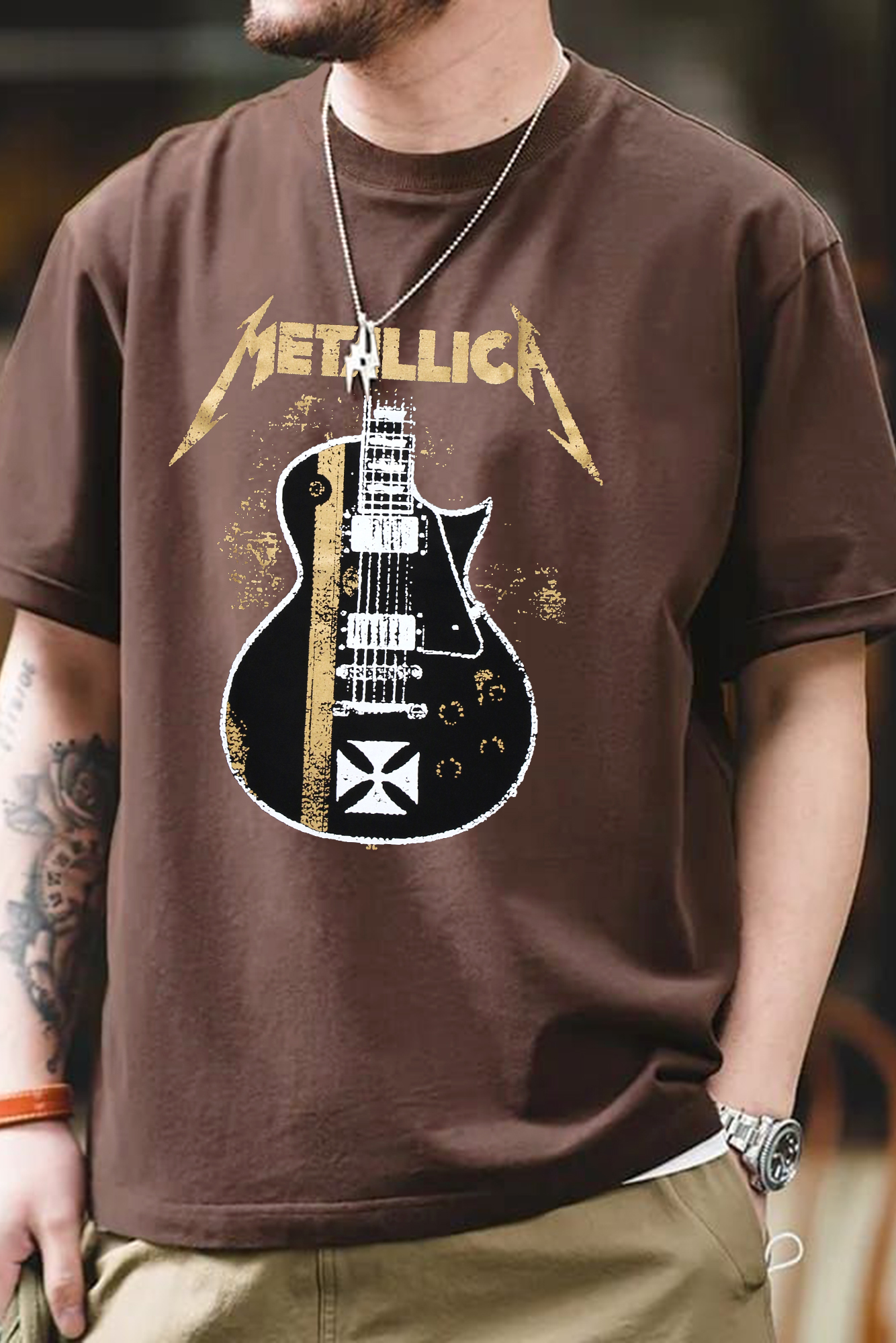 METALLICA 'Hetfield Guitar' Back Patch TEE