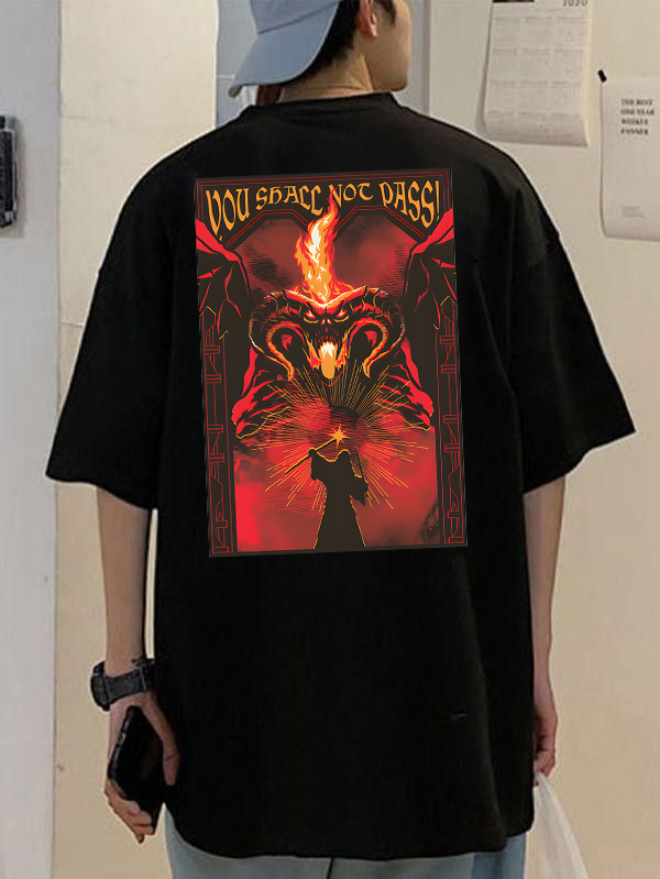 Fire and shadow clash LOTR Back Side Tee For men