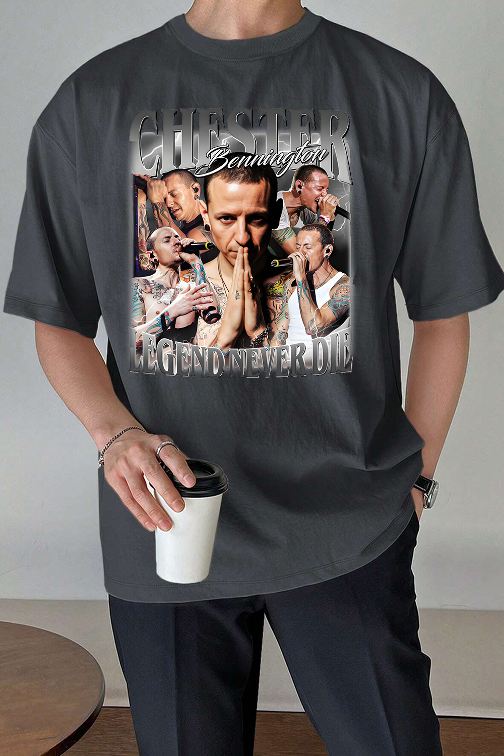 L P Vintage Chester Bennington T-Shirt