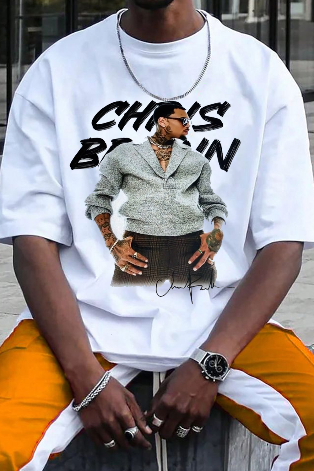 chrisbrown printed t-shirt