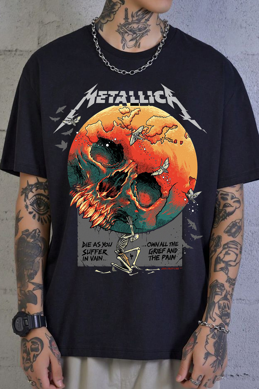 Metallica Dark Skull Personalized Short Sleeve T-Shirt