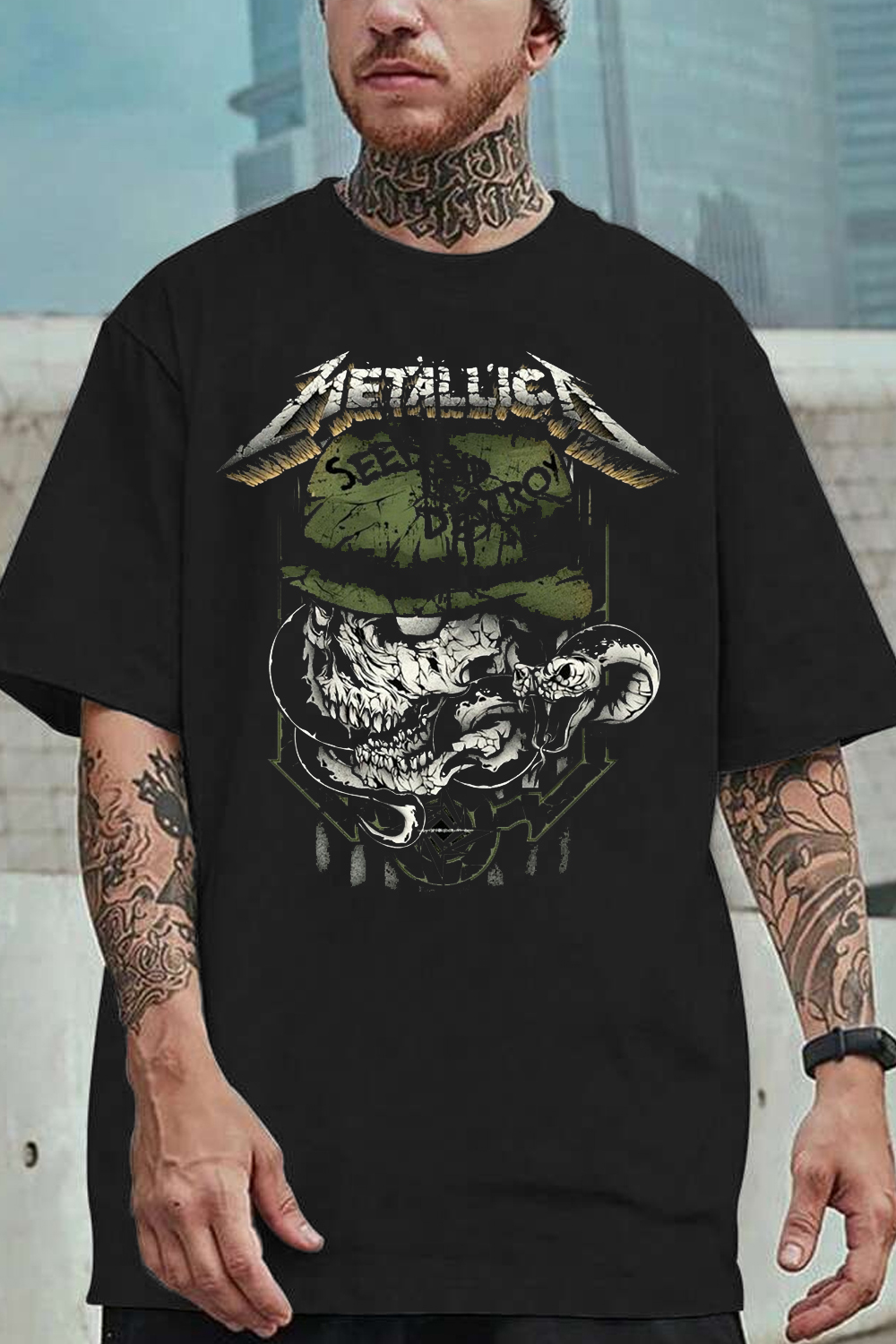 Metallica Soldier Skull Personalized Short Sleeve T-Shirt