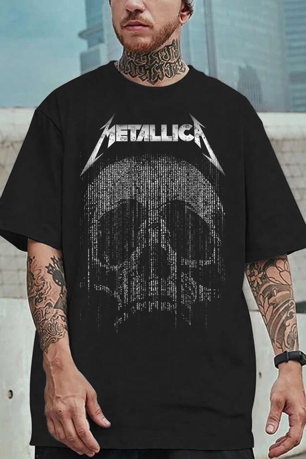 Metallica skull lettering short-sleeved T-shirt