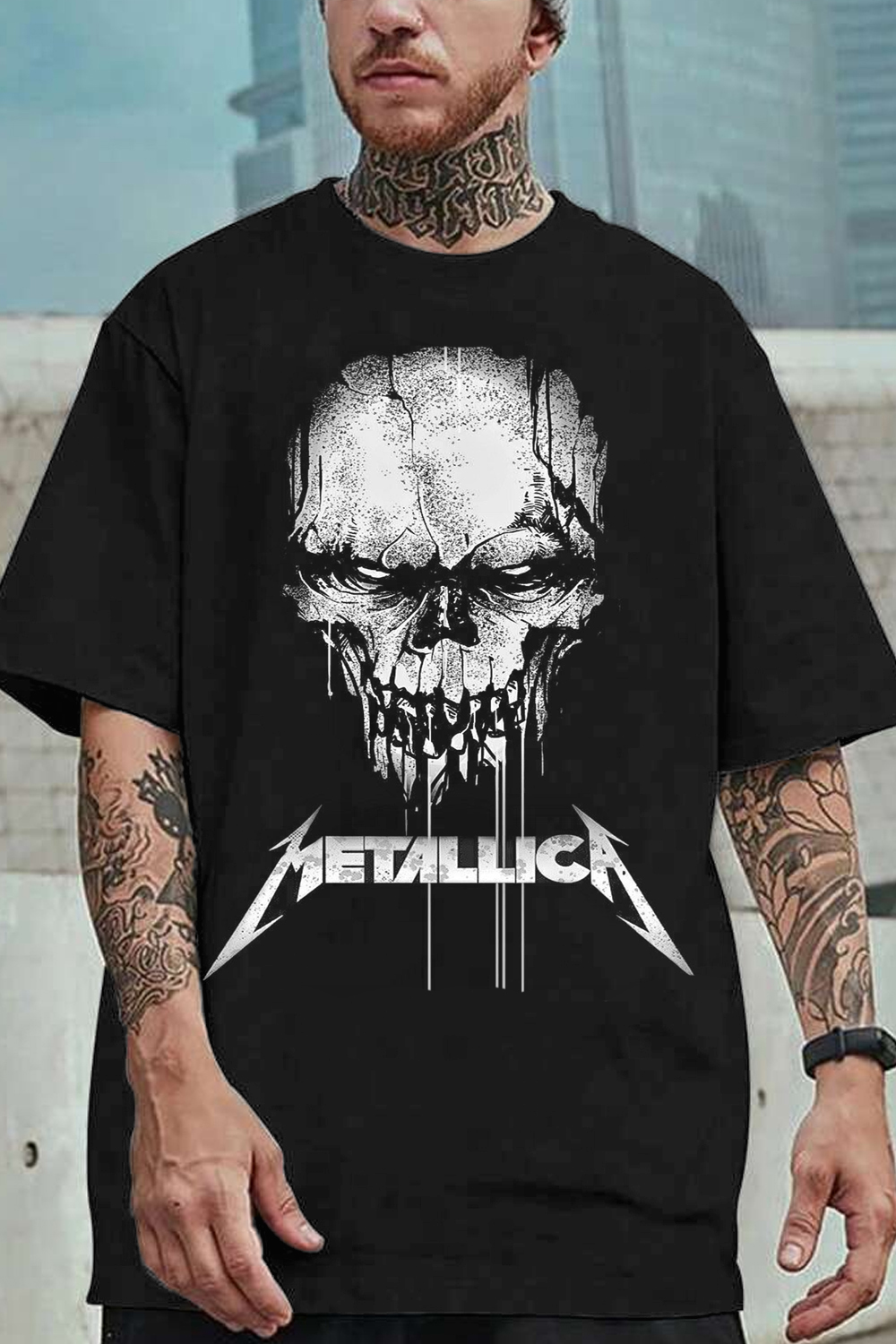 Metallica skull lettering men's short-sleeved T-shirt