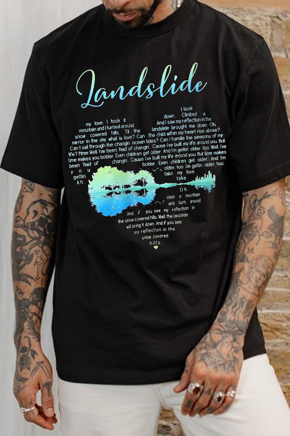 Wear a t-shirt with lyrics that touch your soul men