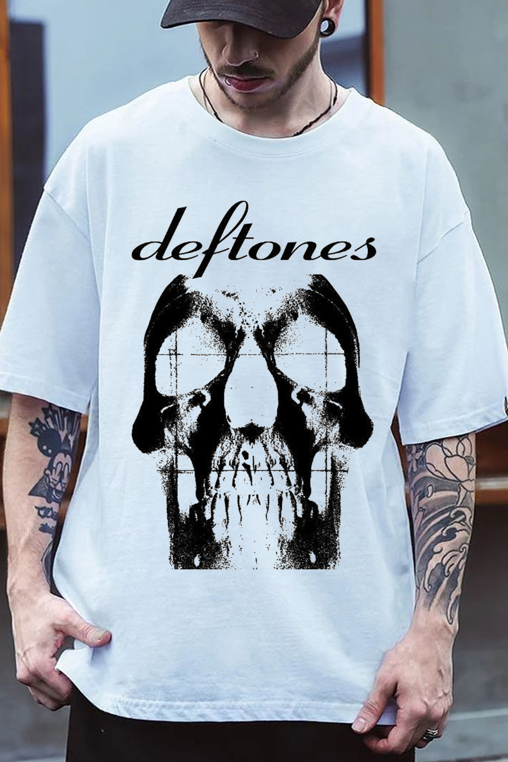 Deftones Maglietta Uomo Donna Skull Static – Band Nuova Ufficiale – Taglie Forti - 4