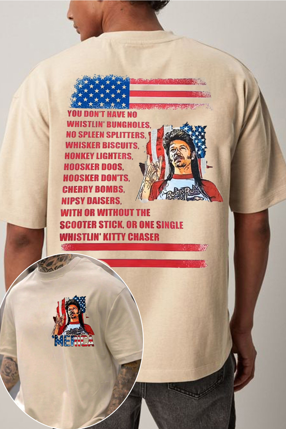 joe dirt american flag t-shirt