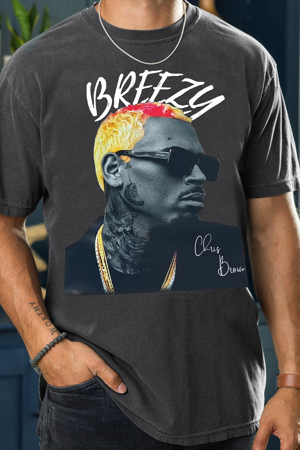 Breezy Album Chris Brown Tee For men