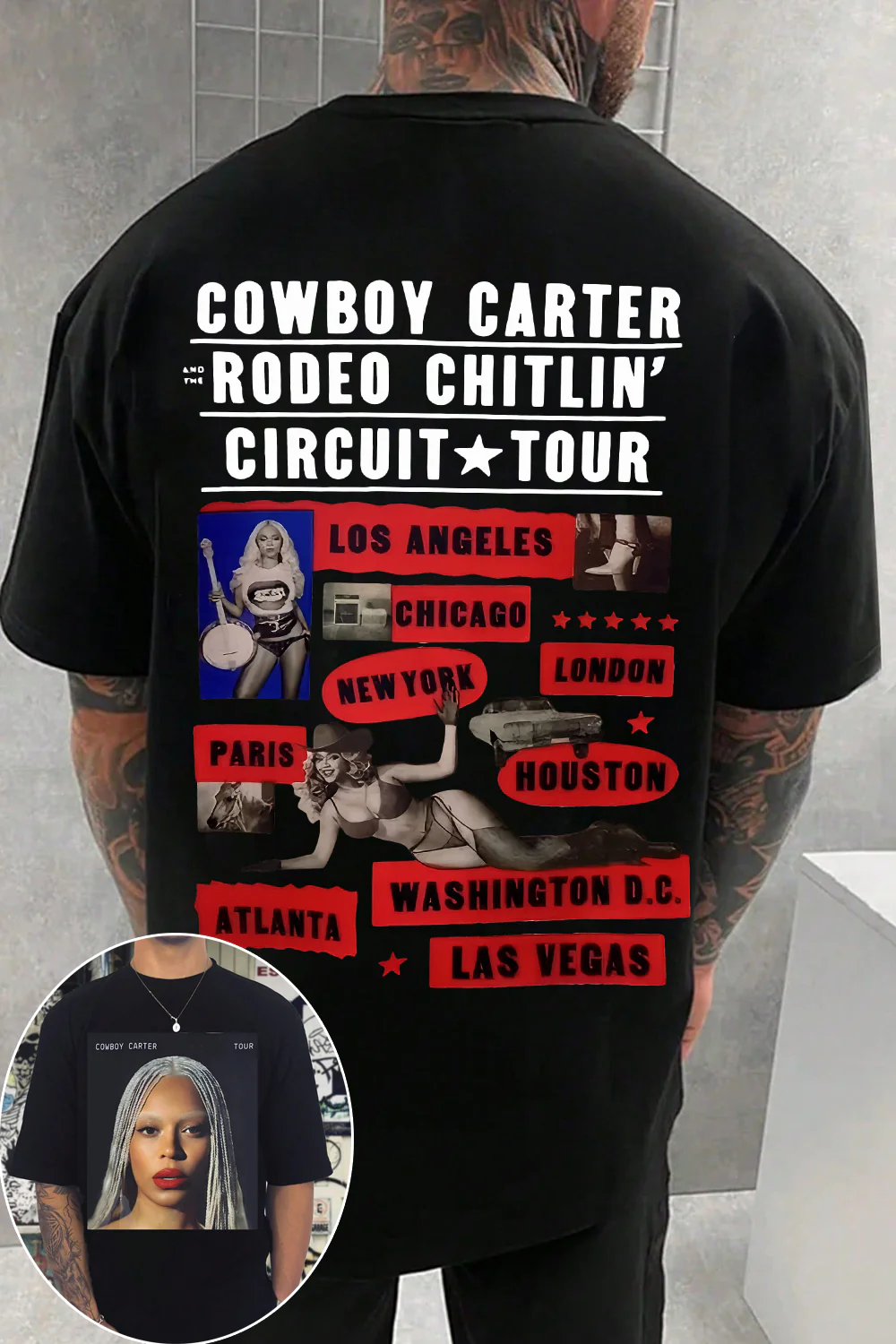 Beyonc   Cowboy Carter Tour Tee For Men