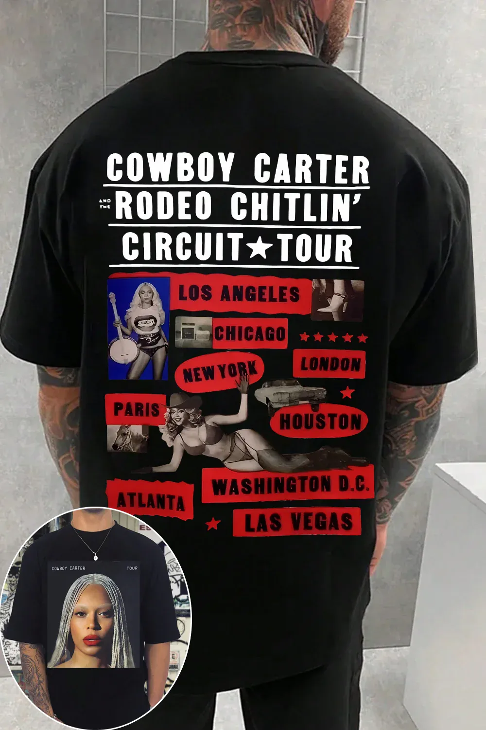 Beyonc   Cowboy Carter Tour Tee For Men