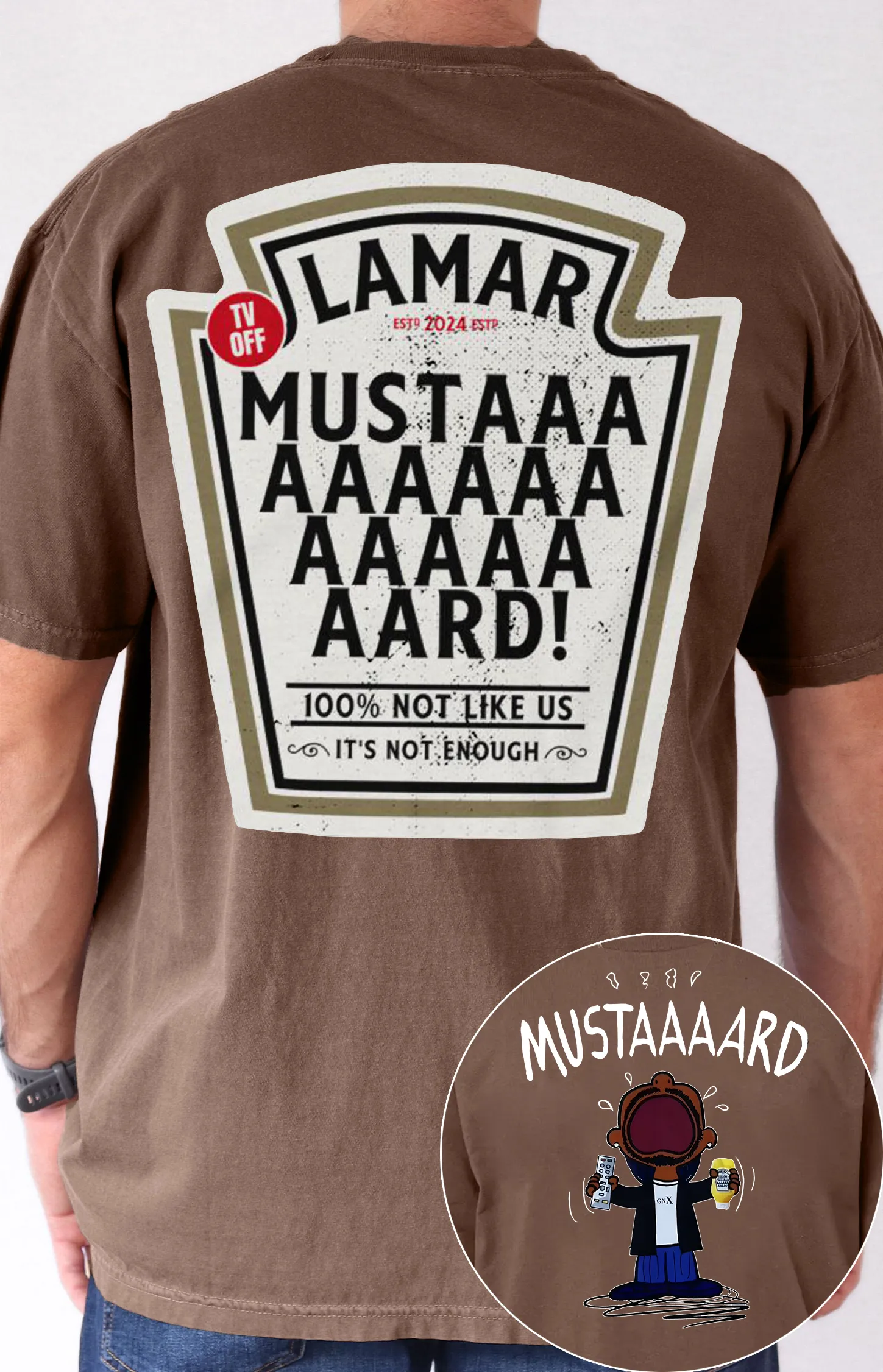 Kendrick Lamar  Mustaaaard 2 Sides Tee For Men