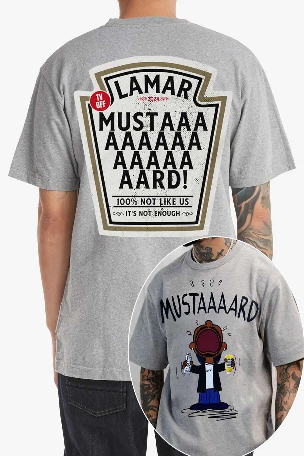 Kendrick Lamar  Mustaaaard 2 Sides Tee For Men
