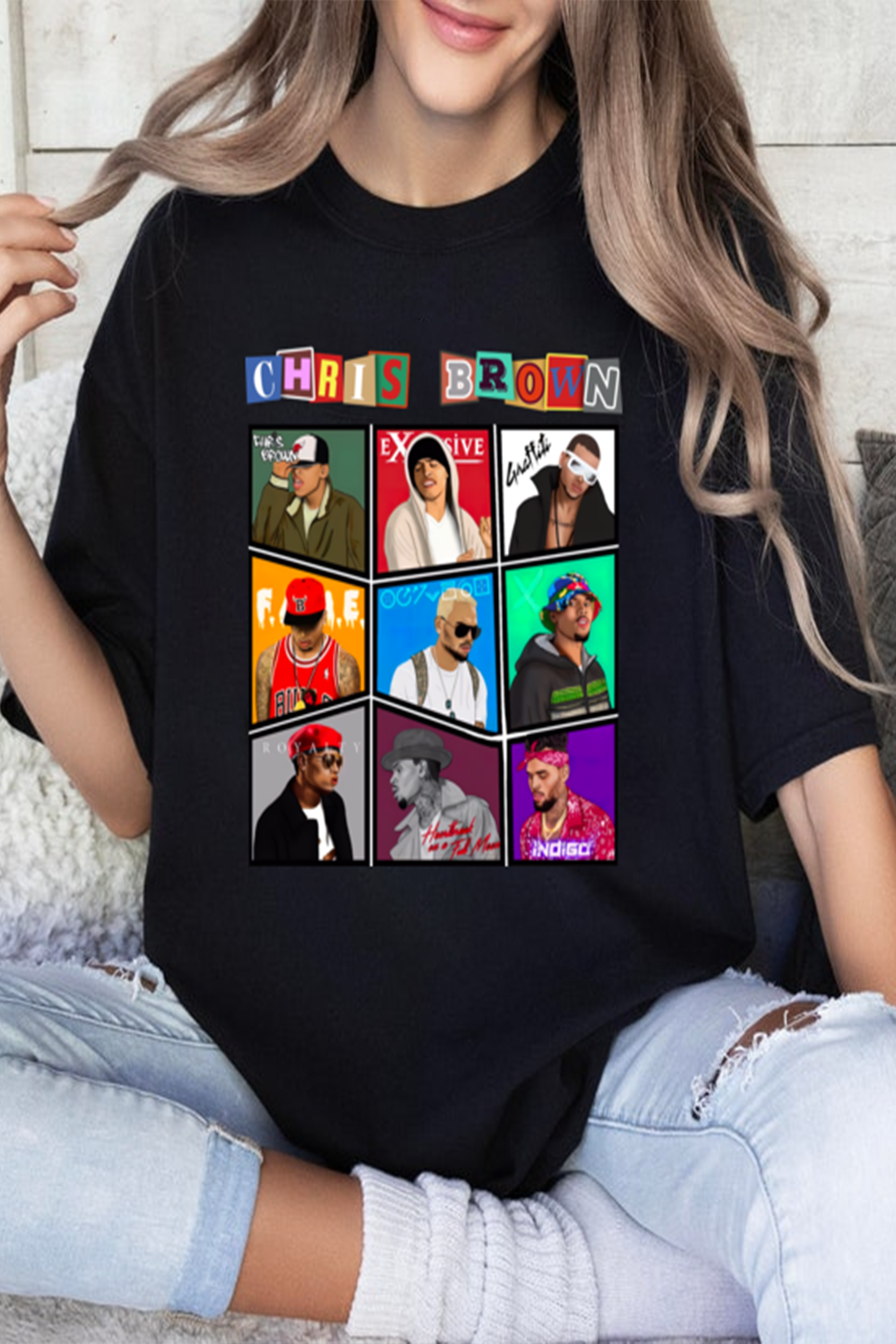 Vintage Chris Brown Album Cover Shirts