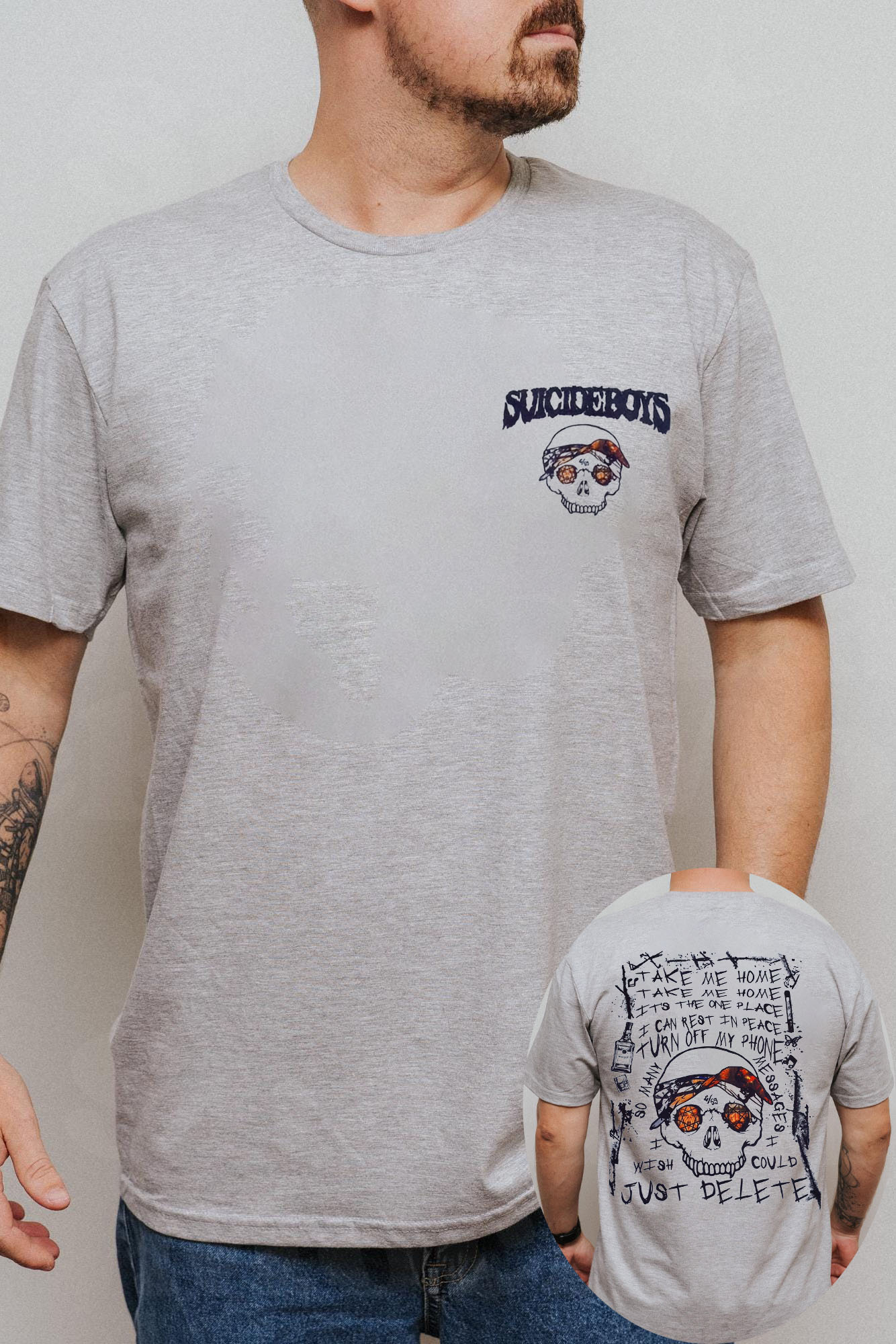 $uicideboy$Double-sided printed men's short-sleeved T-shirt