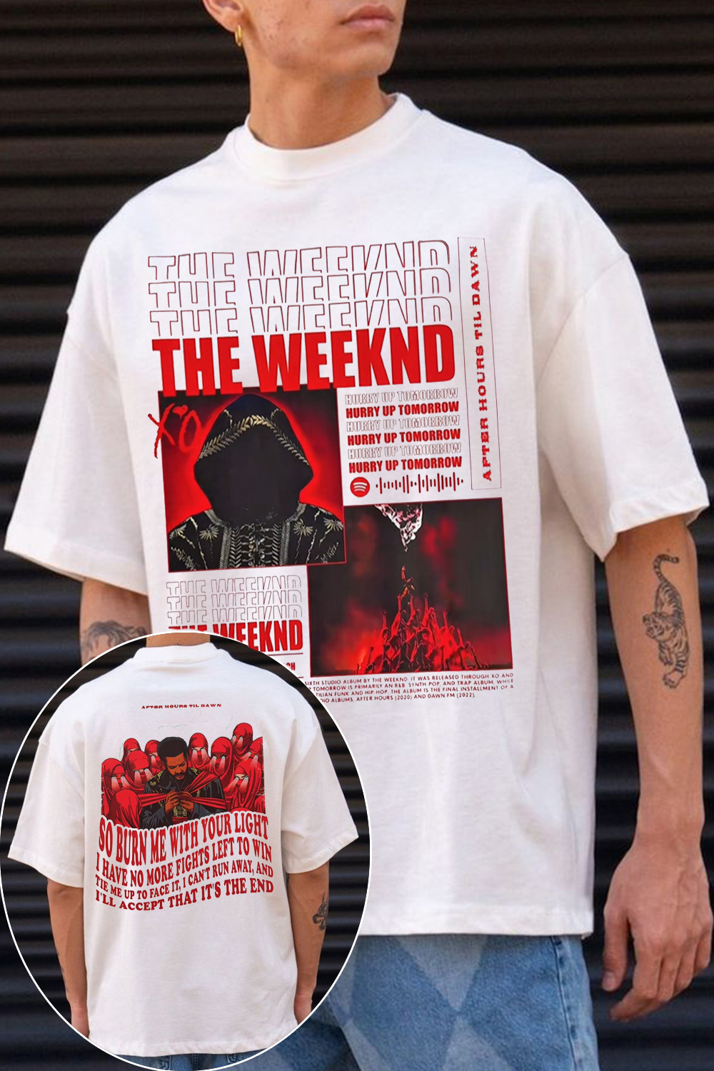 theweeknd2 side printing TEE