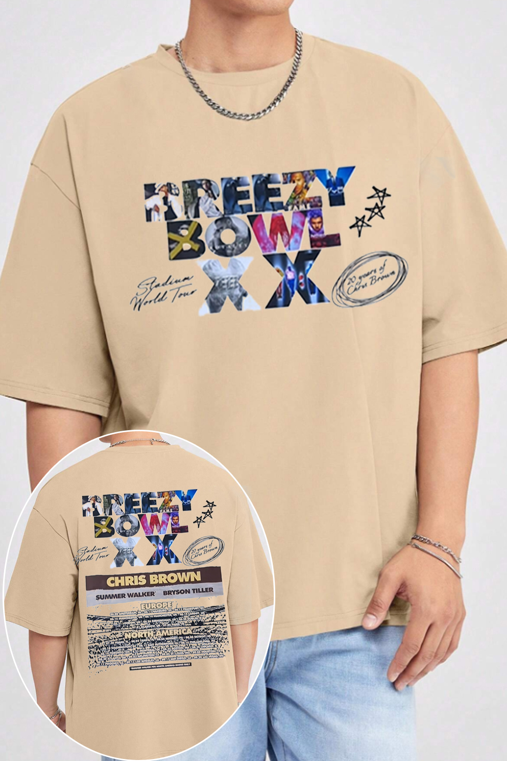breezybowl double-sided printed MEN T-shirt