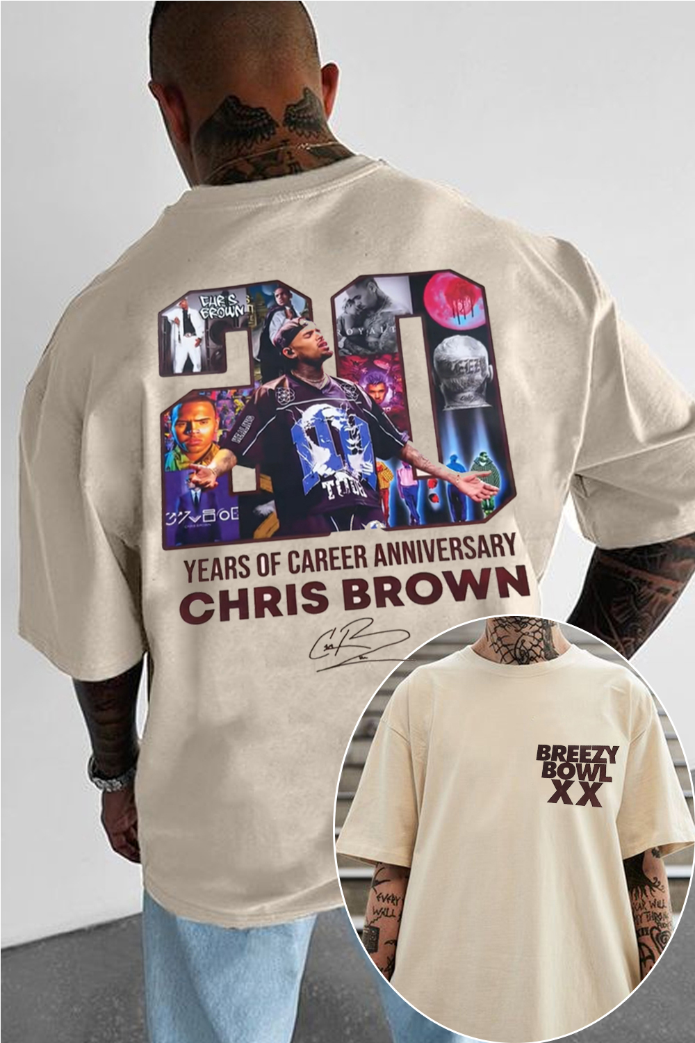 chrisbrown 2025 tour print t-shirt