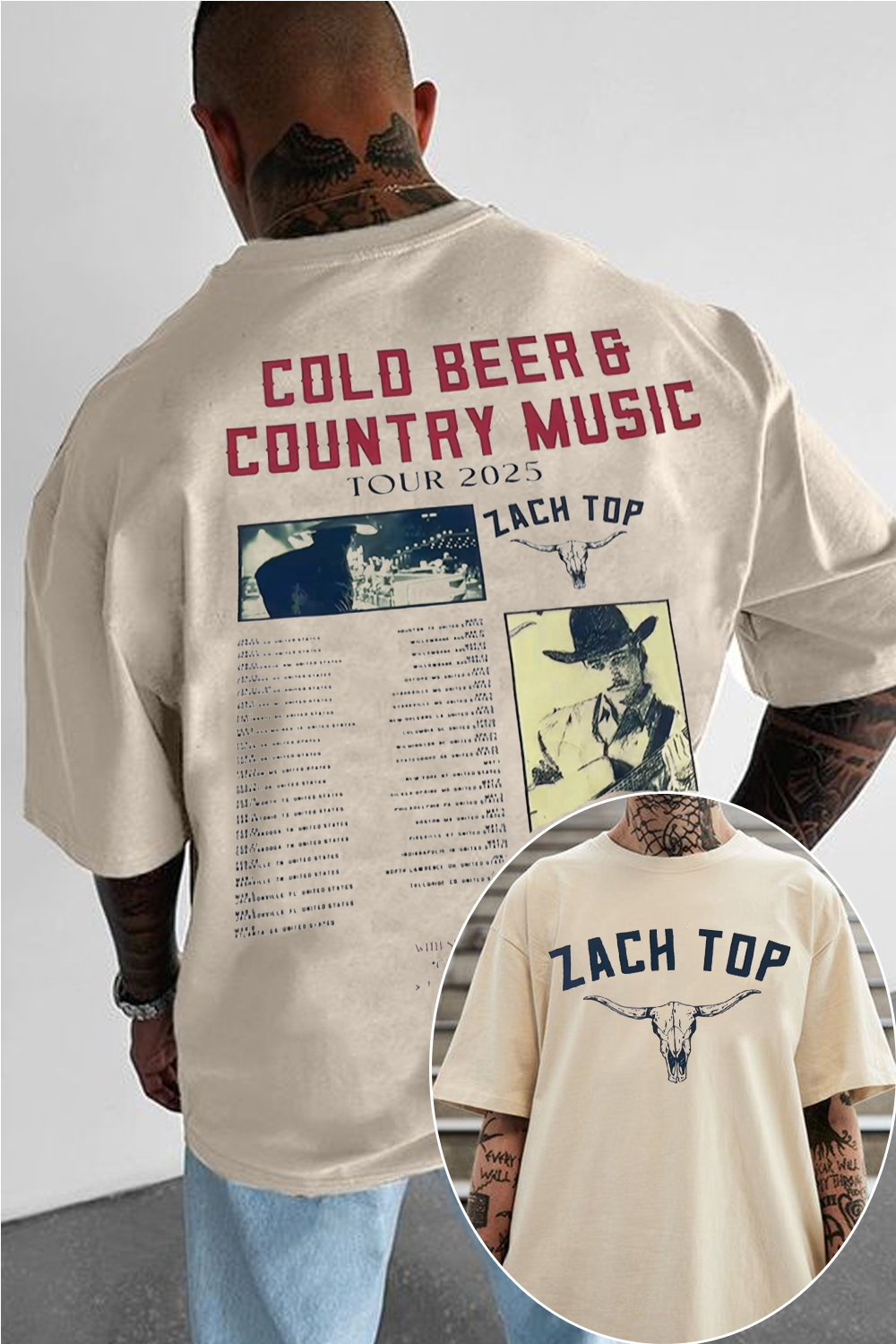 zachtop 2025 tour print t-shirt