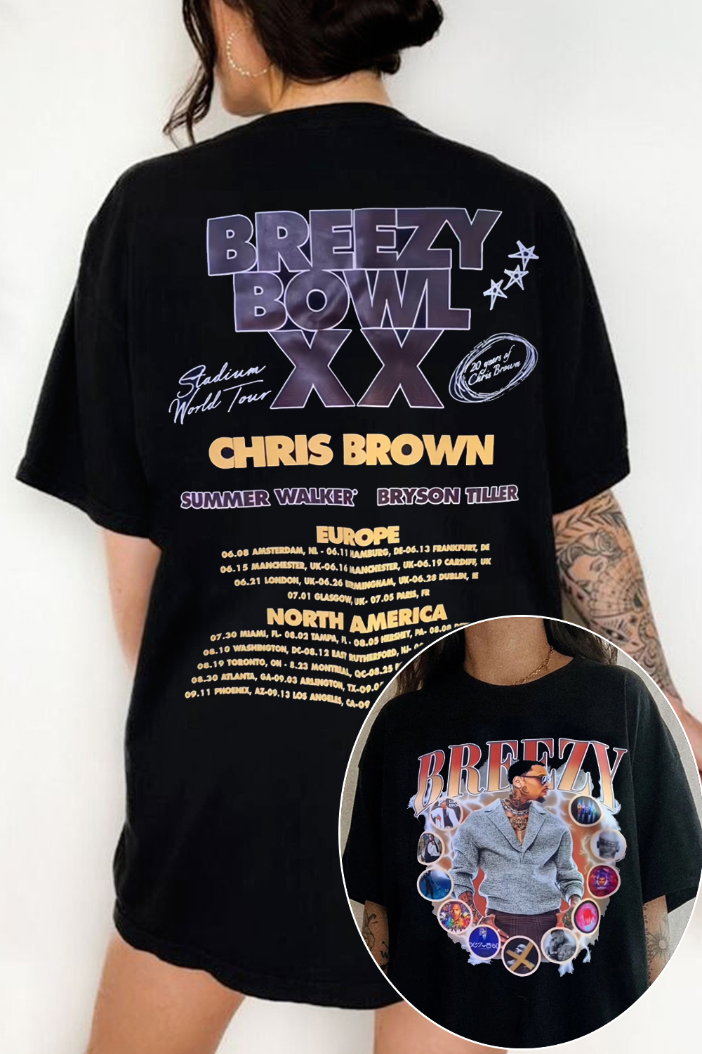 BREEZY front and back print T-shirt