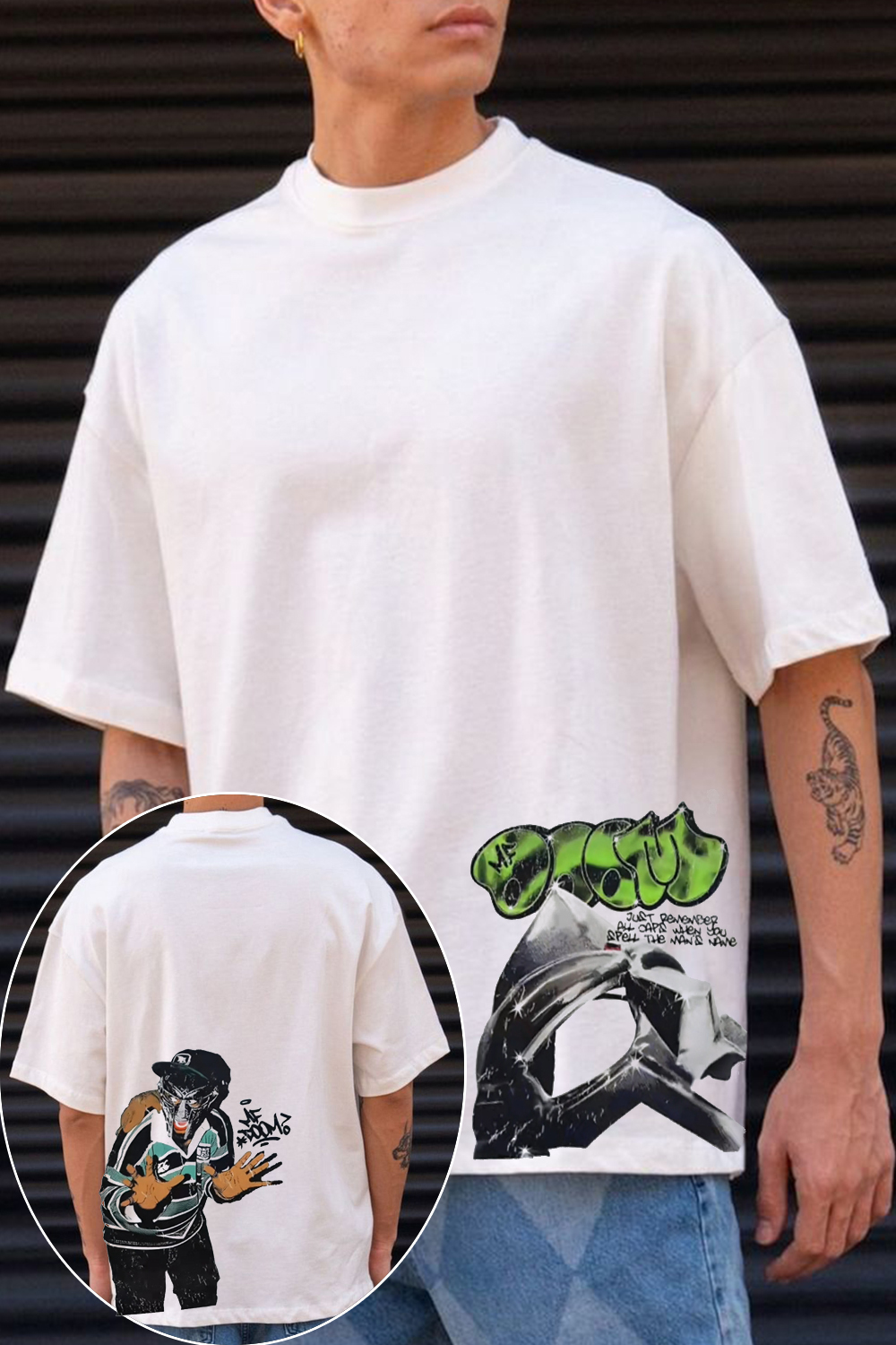 mfdoom double-sided printing t-shirt