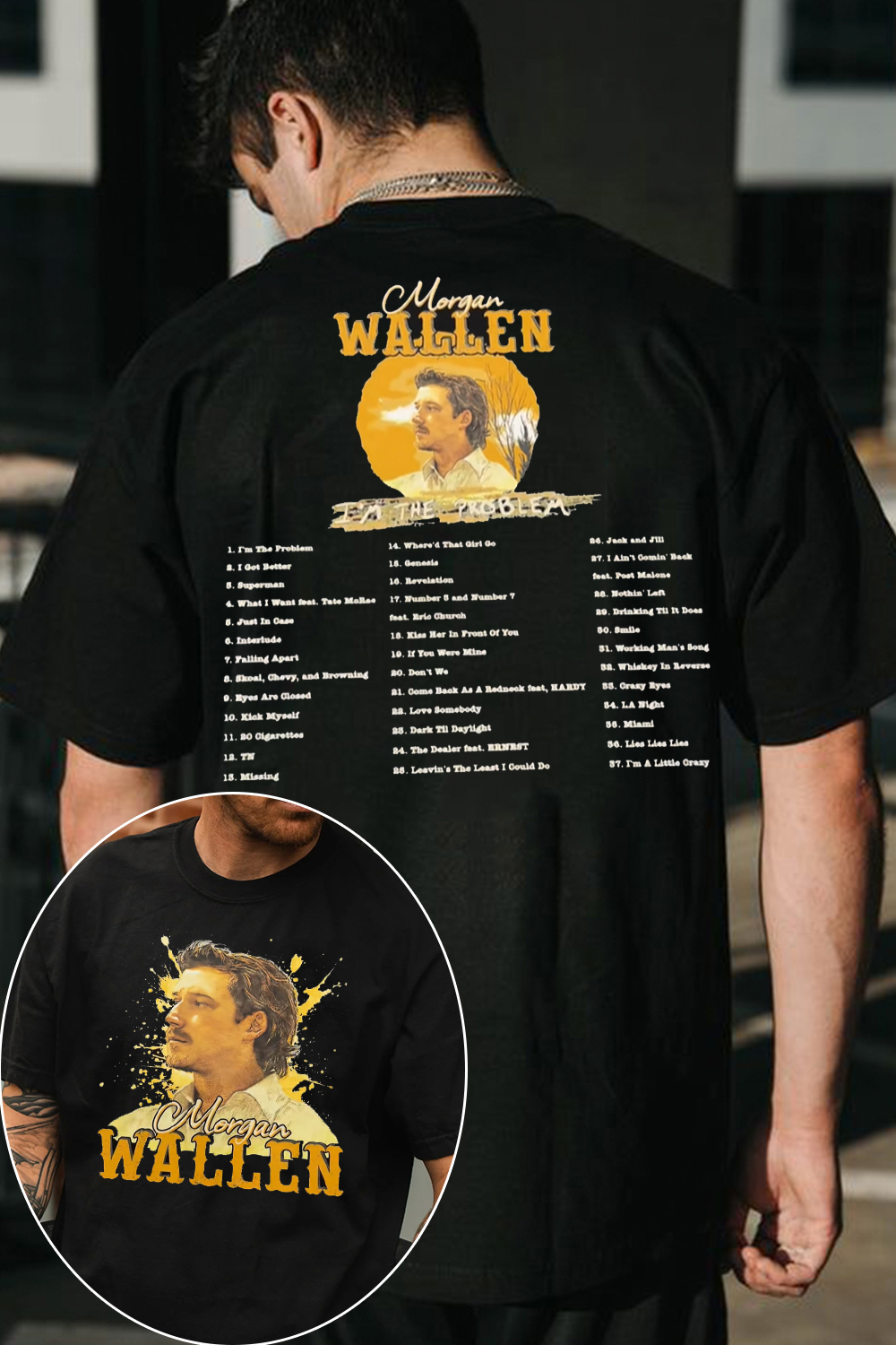 Morgan Wallen concert 2-side print t-shirt