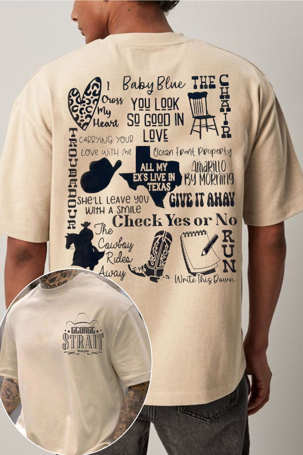 Geogre Strait on your tee