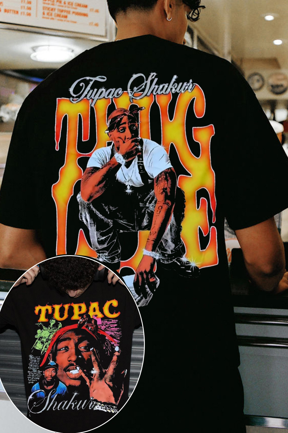 Tupac 2-side printed T-shirt
