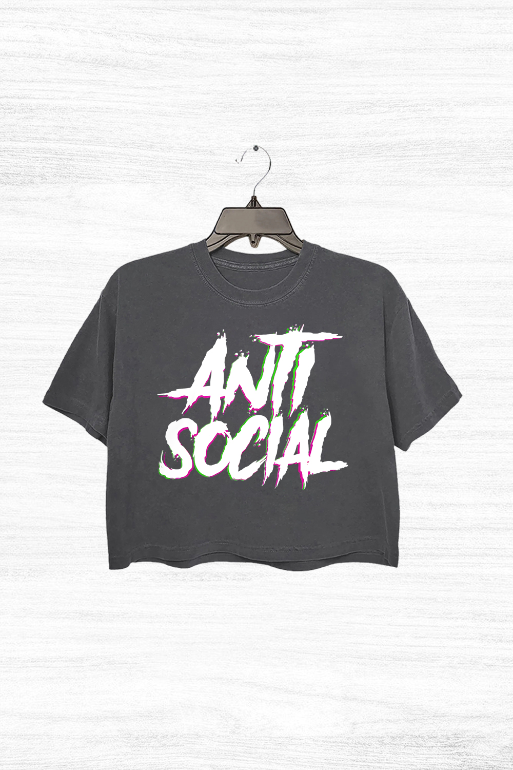 Antisocial Club Slogan Crop Top For Women 