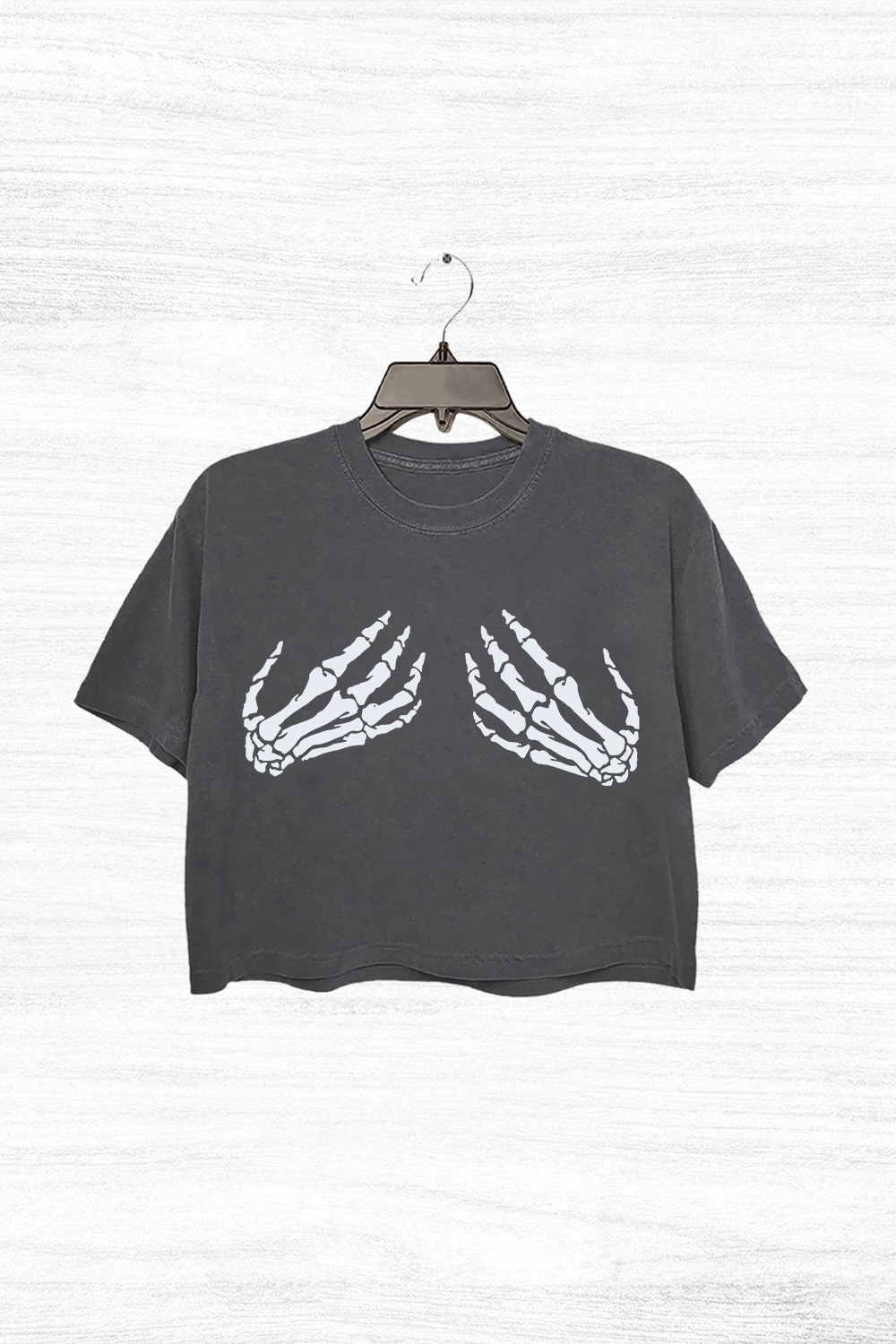 Skeleton Hand Grabbing Crop Top For Women 