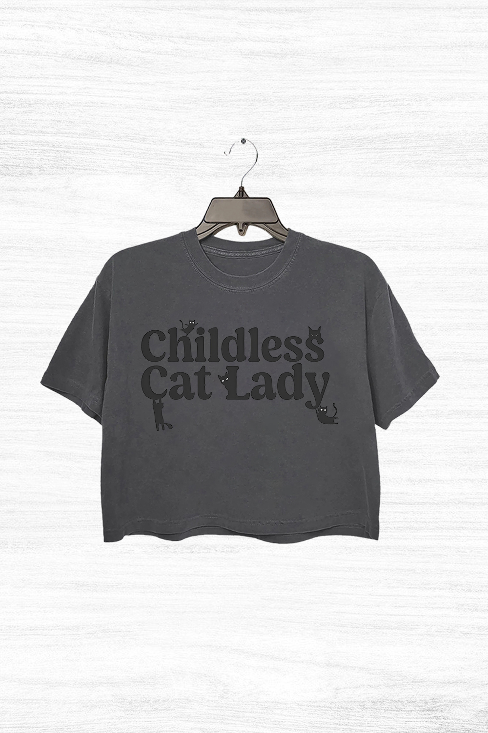 Childless Cat Lady Black Cat Crop Top For Women