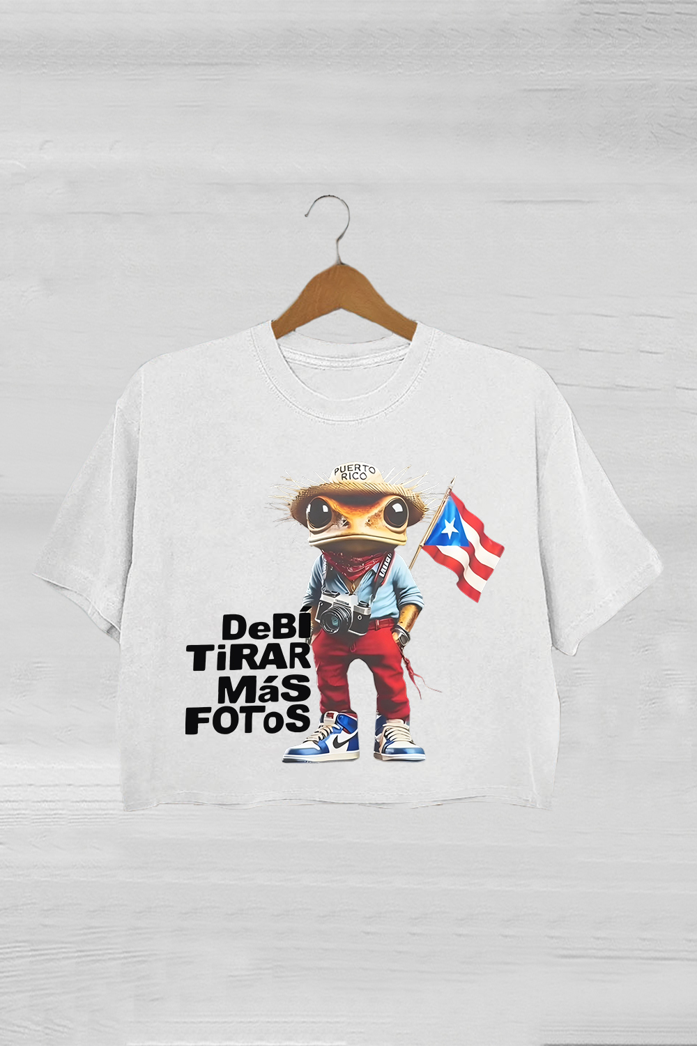 Bad Bunny DTMF Frog Flag Crop Tee For Women