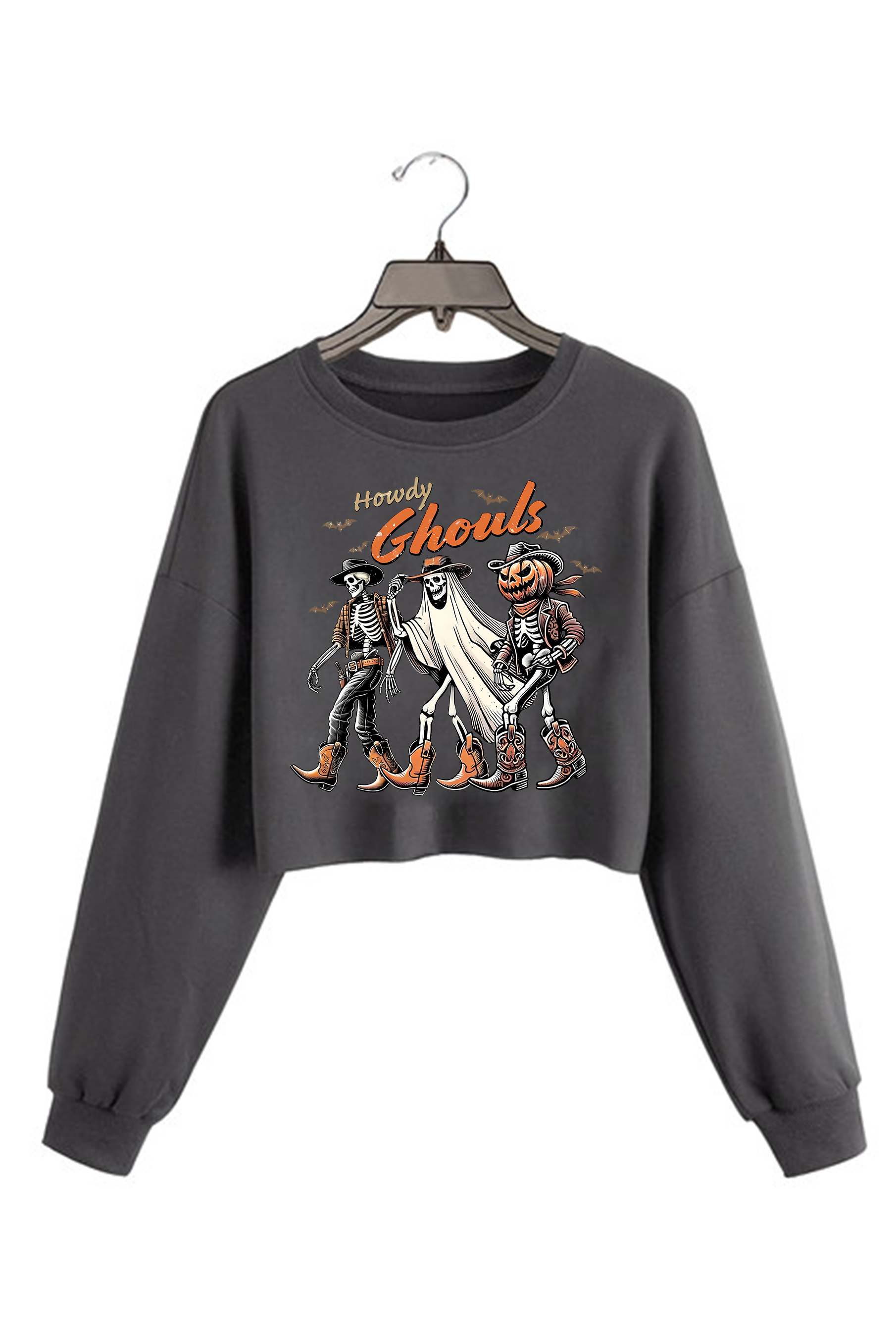Halloween Howdy Ghouls Cropped Sweaters For Women