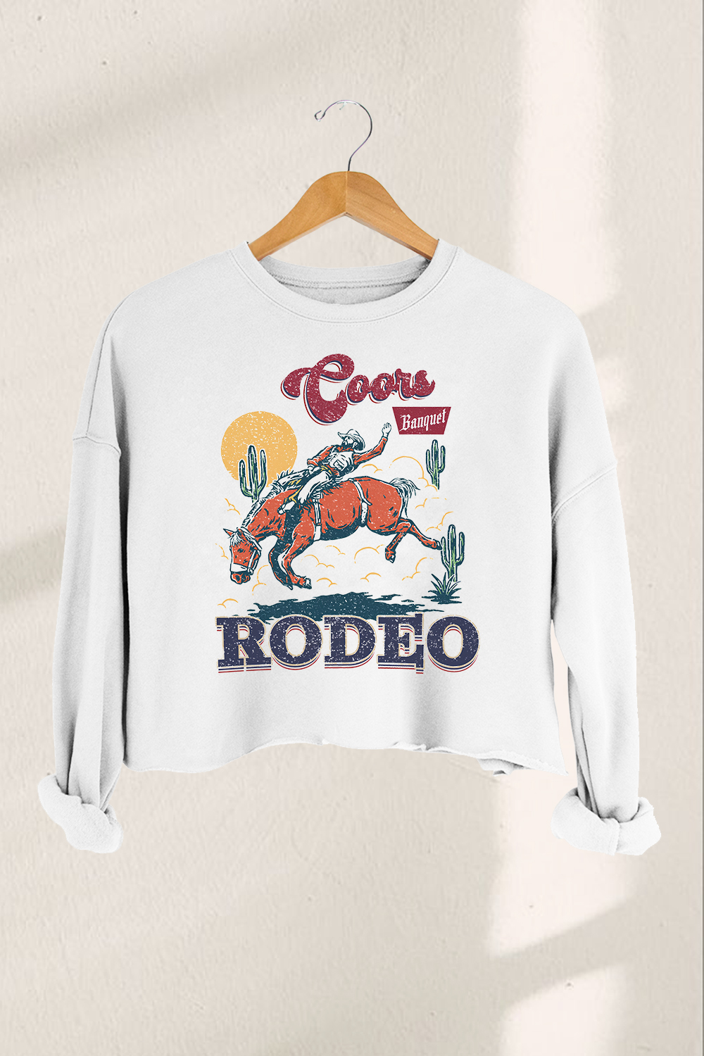 Coors Rodeo 90s Cowboy  Croped Sweatshirt For Women