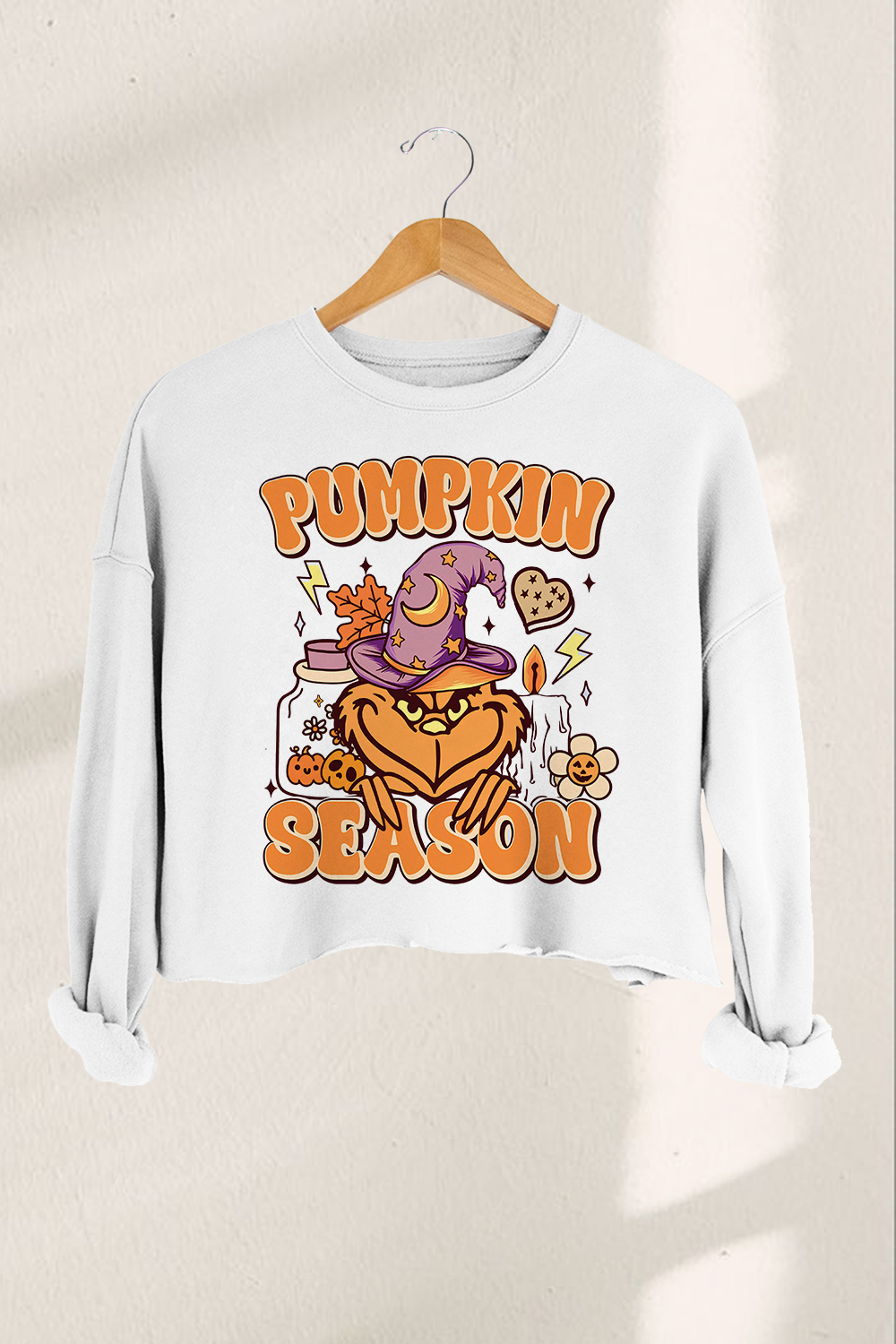 Pumpkin Season  Fall Vibes  Croped Sweatshirt For Women