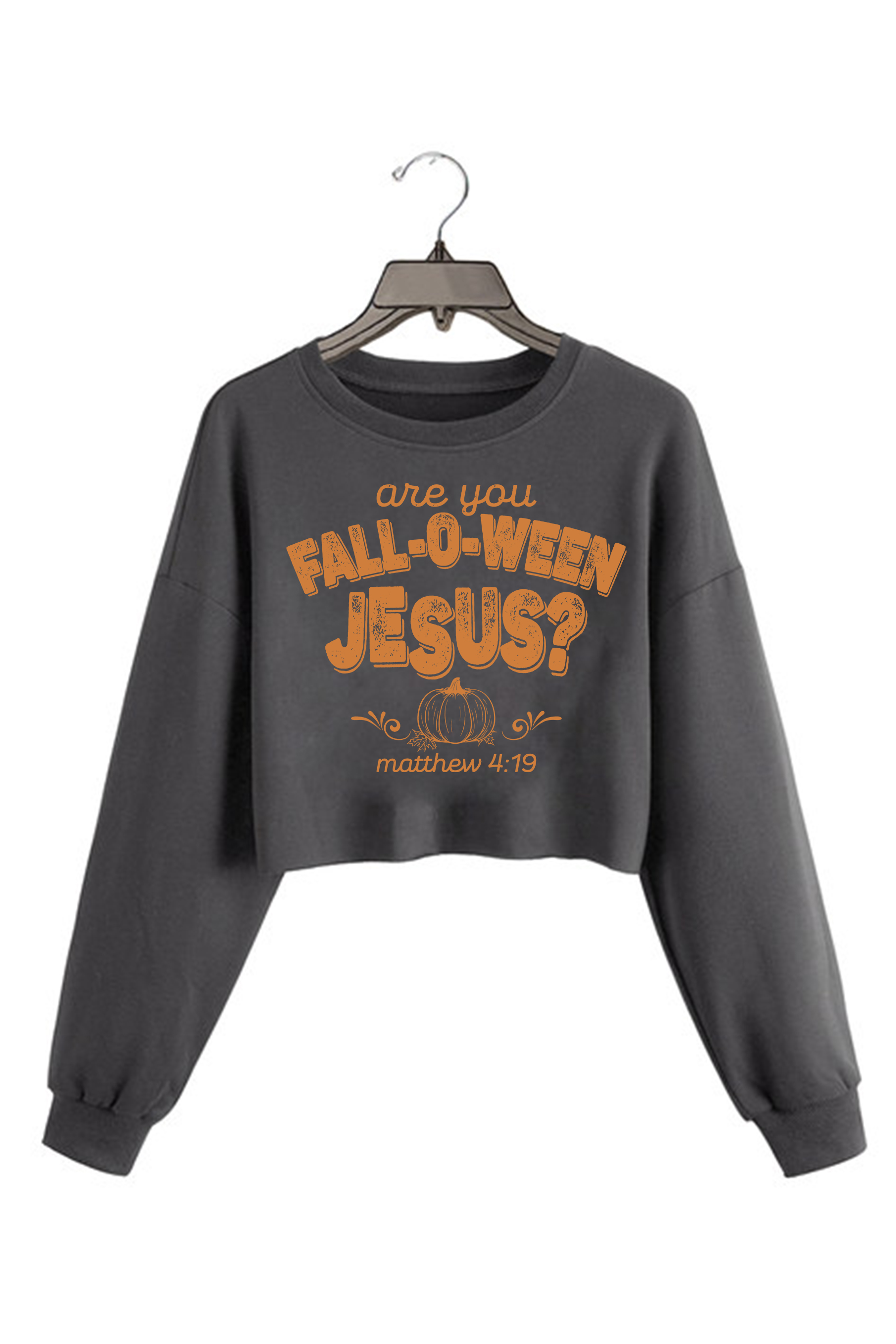 Retro Fall Religious  Are You Fall-O-Ween Jesus Croped Sweatshirt For Women 