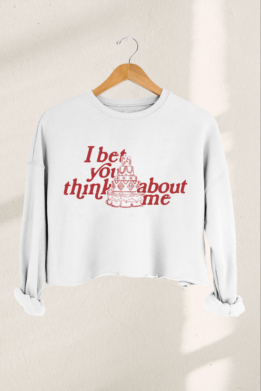 I bet you think about me Cropped Sweatshirt For Women