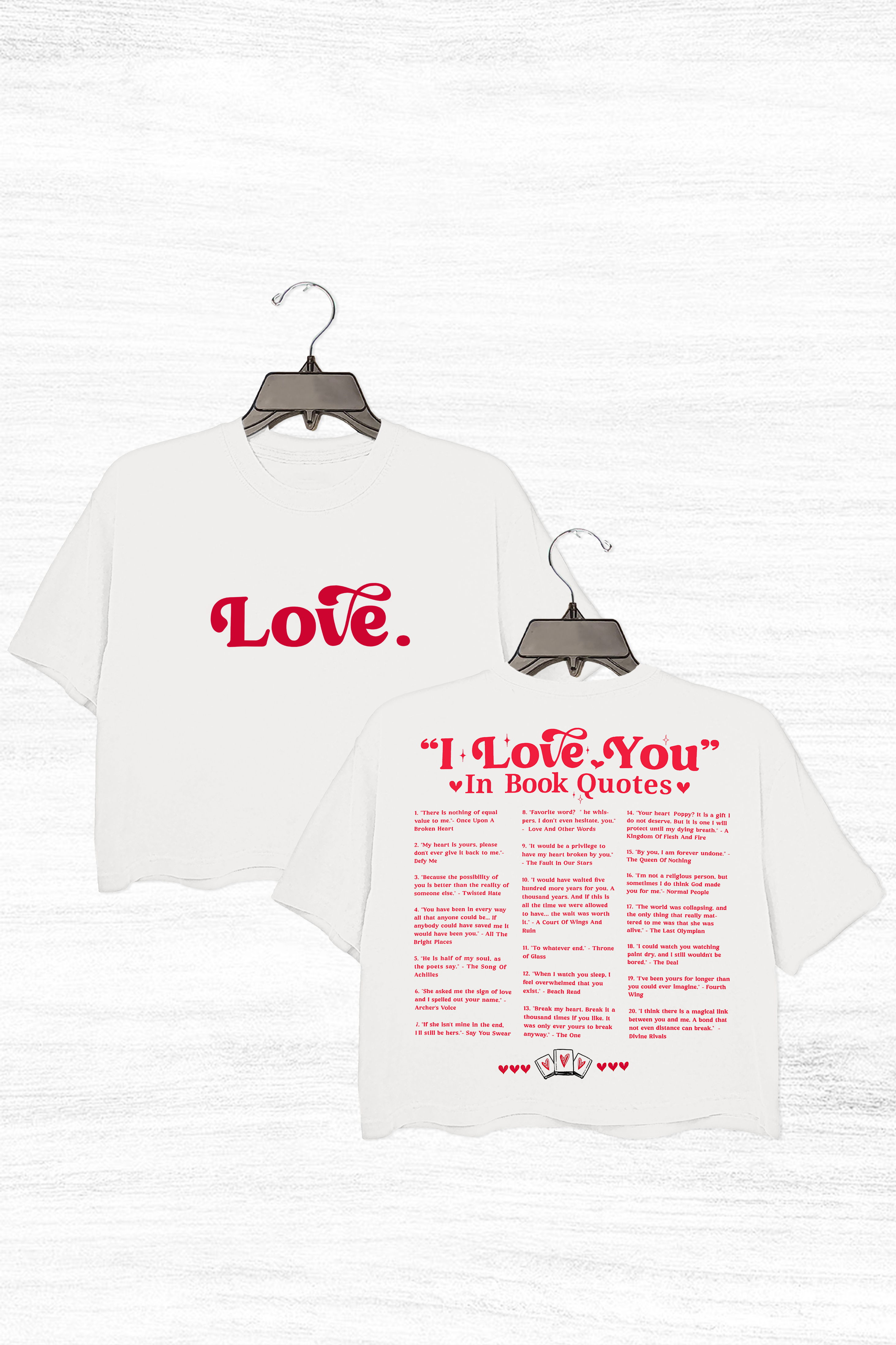 I Love You in Book Quotes  Crop Top For Women