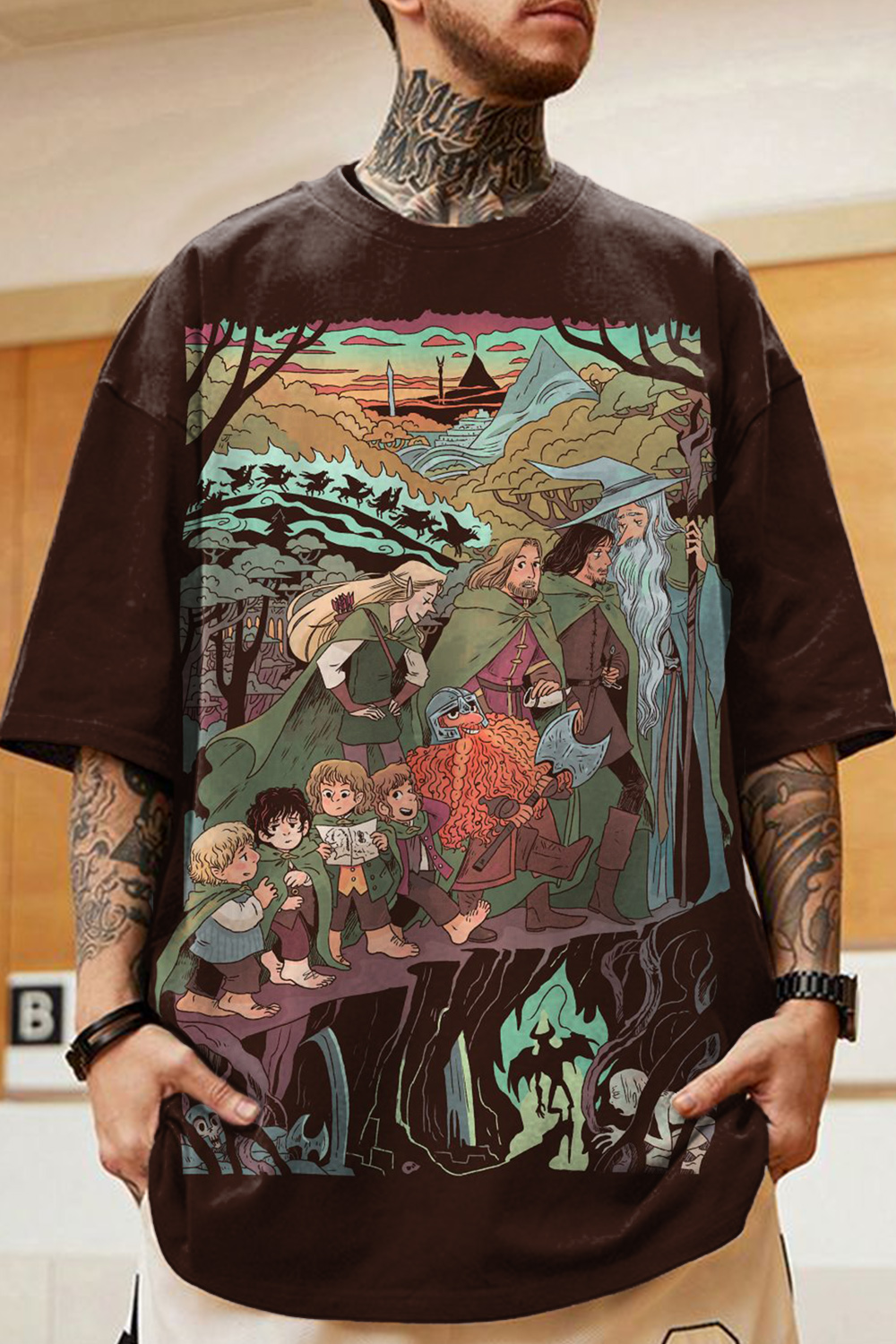 The Lord of the Rings cartoon short-sleeved T-shirt