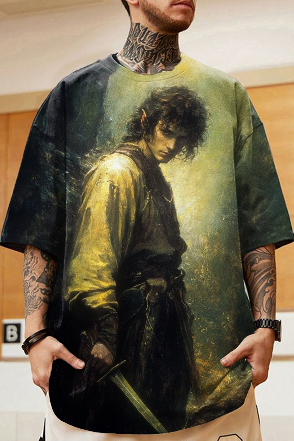 Lord of the Rings Personalized Oil Painting Stills Short Sleeve T-shirt