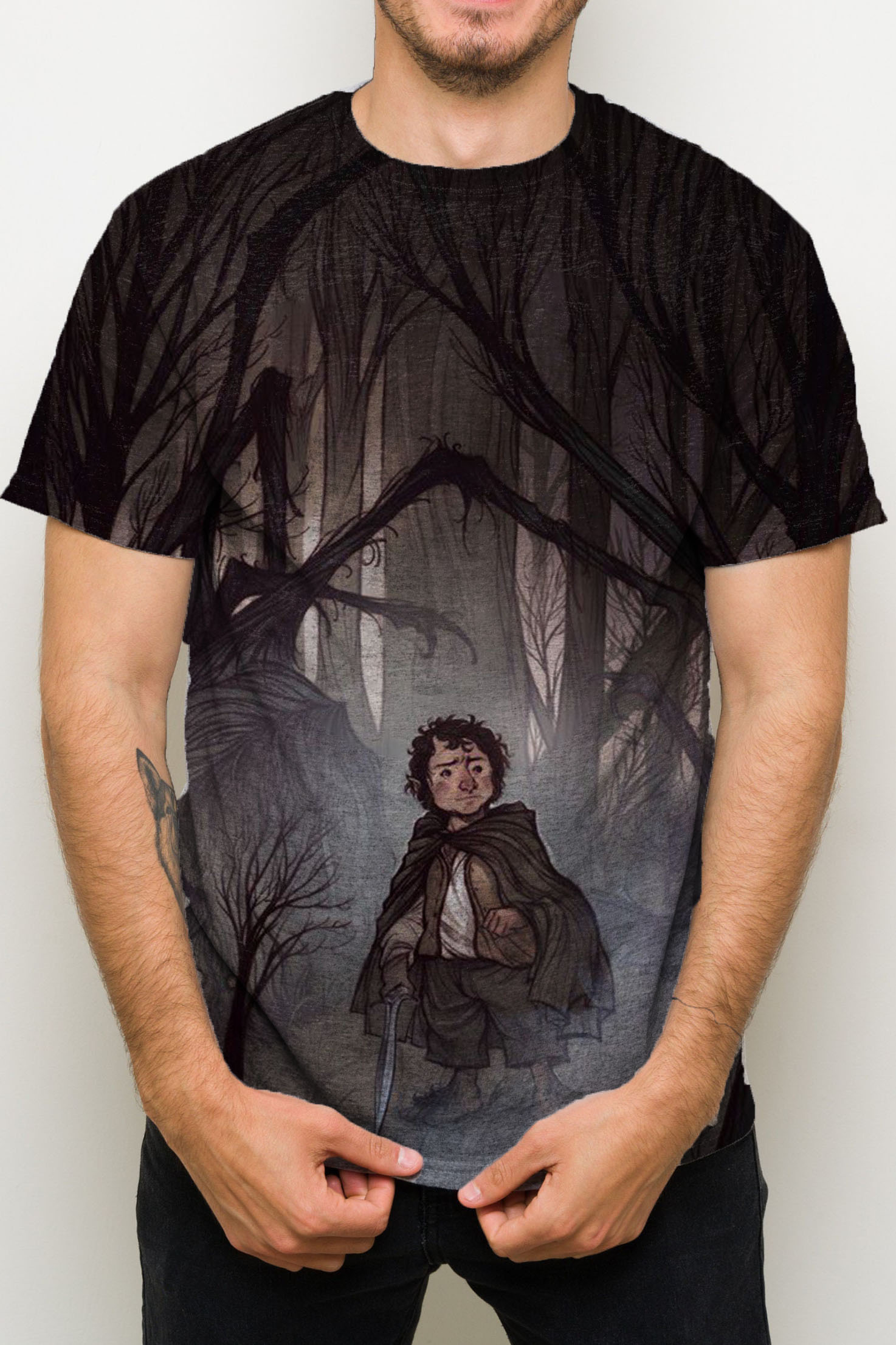 Lord of the Rings cartoon print men's T-shirt