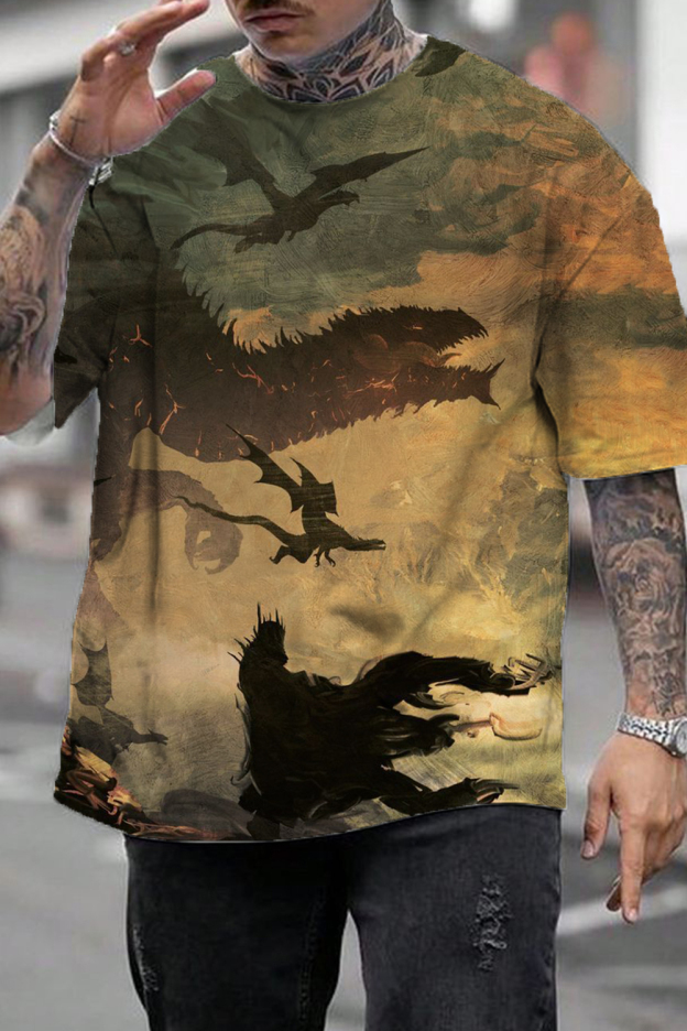 Lord of the Rings Colorblock Oil Painting Men's T-shirt