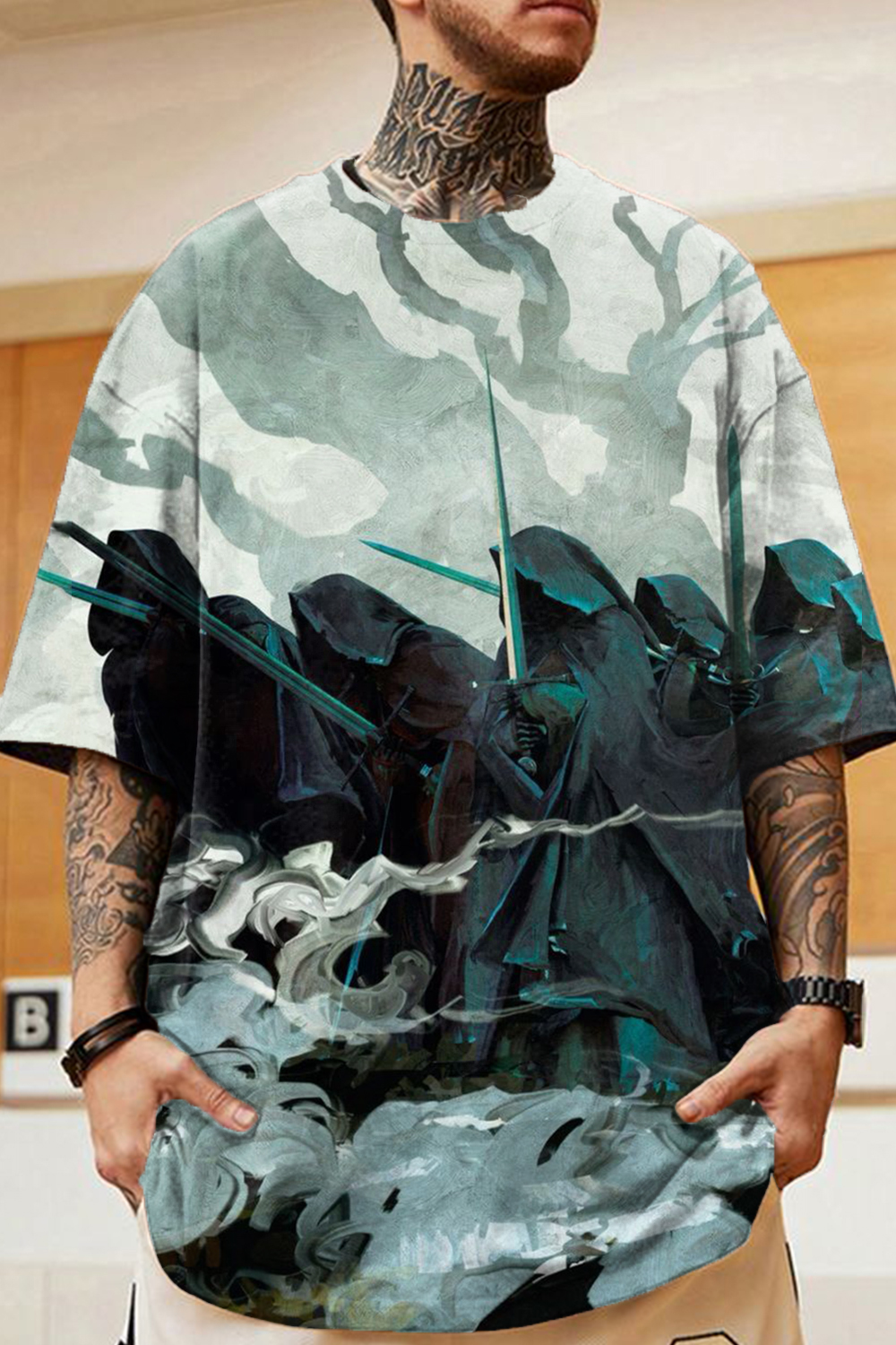 The Lord of the Rings cartoon personality round neck short sleeve men's T-shirt